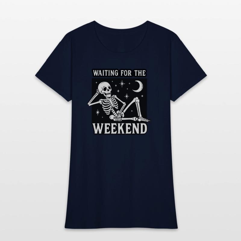 Weekend Skeleton Mood Graphic Tee