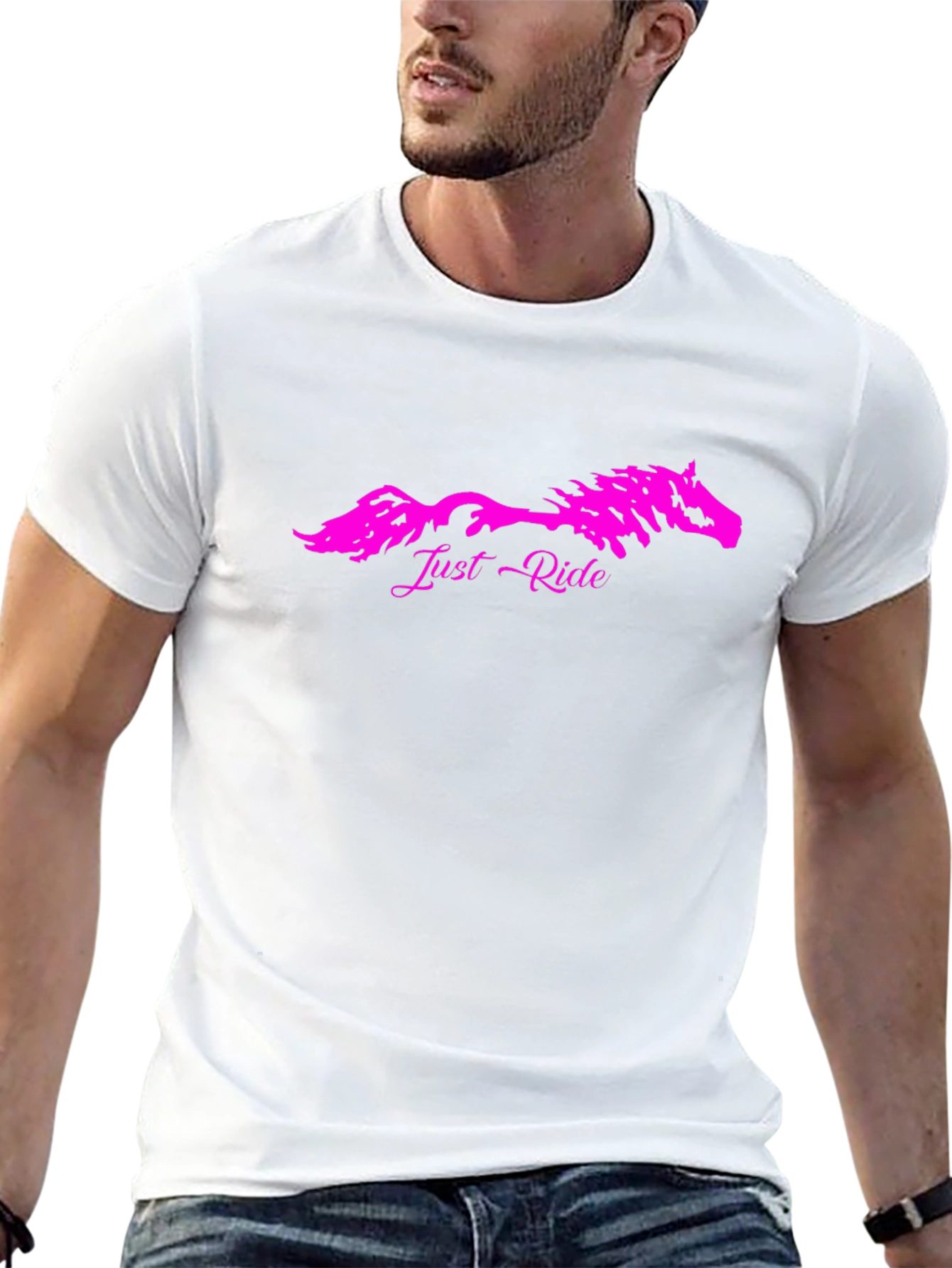 Just Ride Horse Graphic T-Shirt - Black