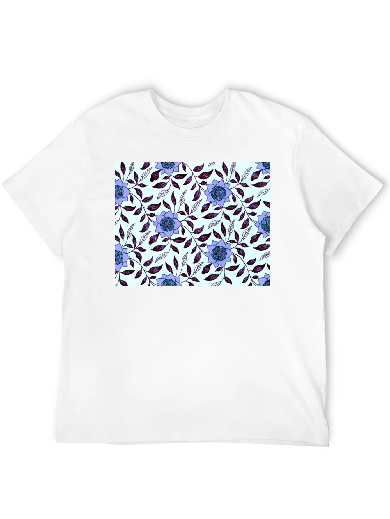 Floral Pattern Black T-Shirt