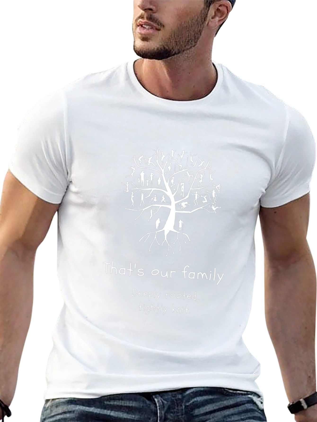 Family Tree Graphic T-Shirt - Deeply Rooted Tightly Knit