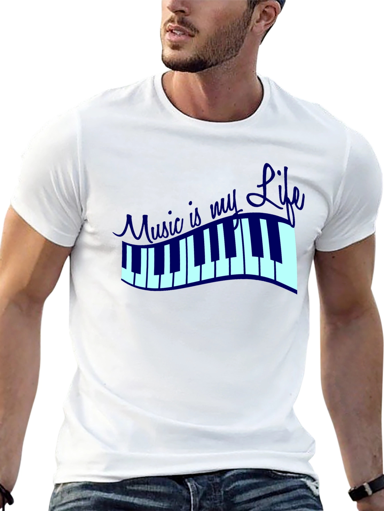 Music is My Life Graphic T-Shirt - Black