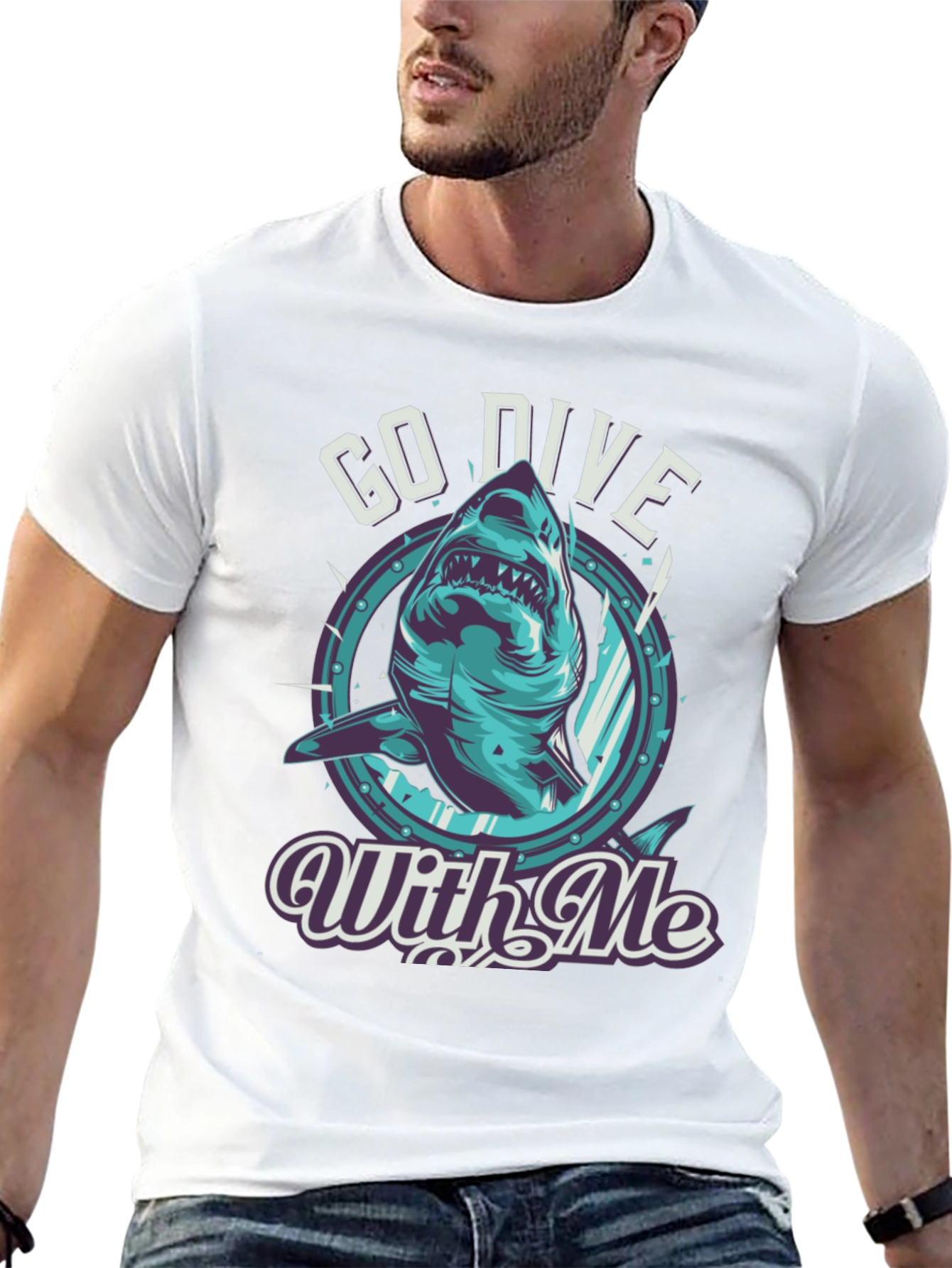 Go Dive With Me Shark T-Shirt