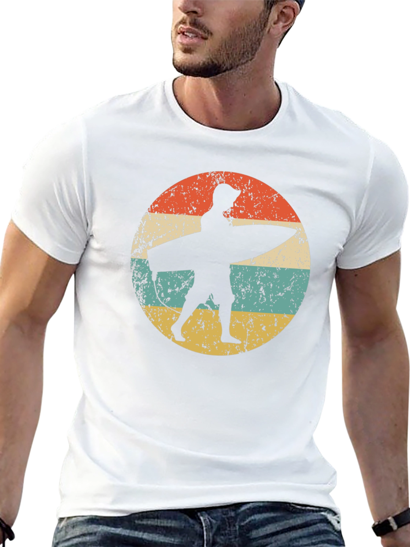 Retro Surfer Graphic Tee - Black Cotton Comfort