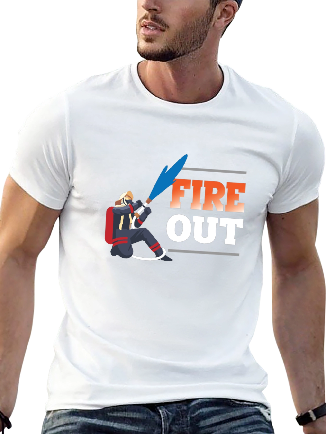 Fire Out Graphic T-Shirt - Black Cotton Tee
