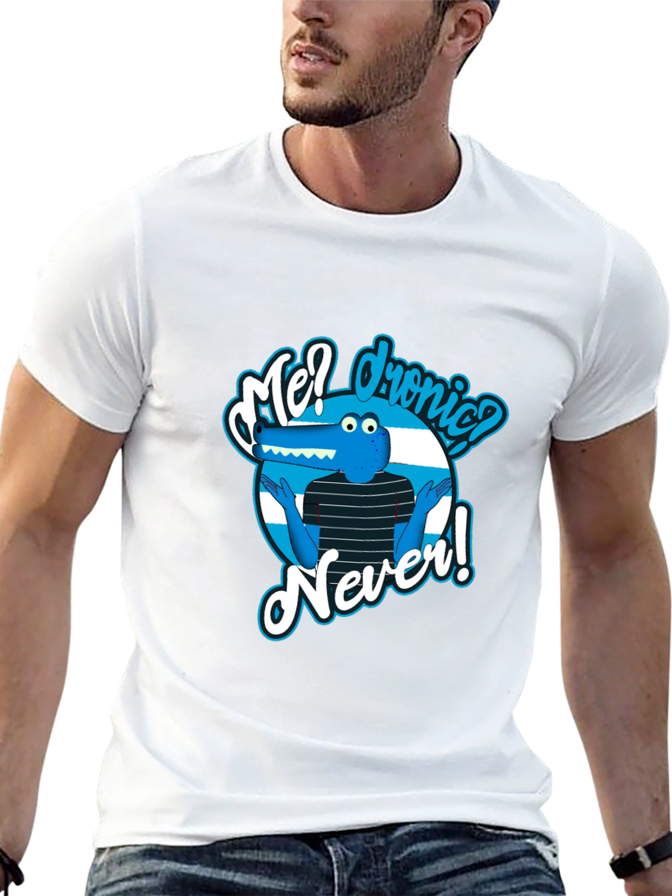 Funny Me? dronic? Never! Alligator Graphic Black T-Shirt
