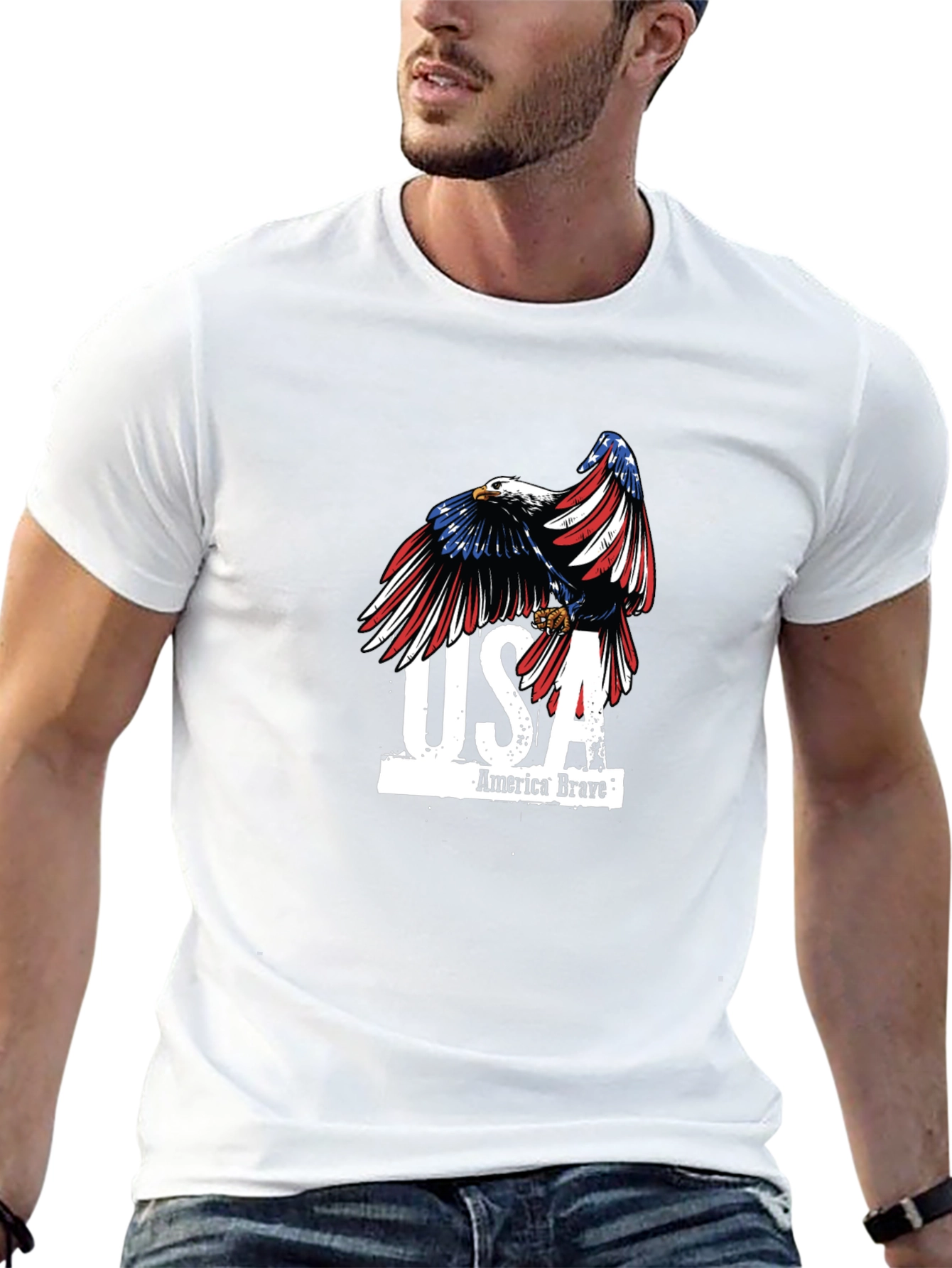 USA America Brave Eagle Graphic T-Shirt
