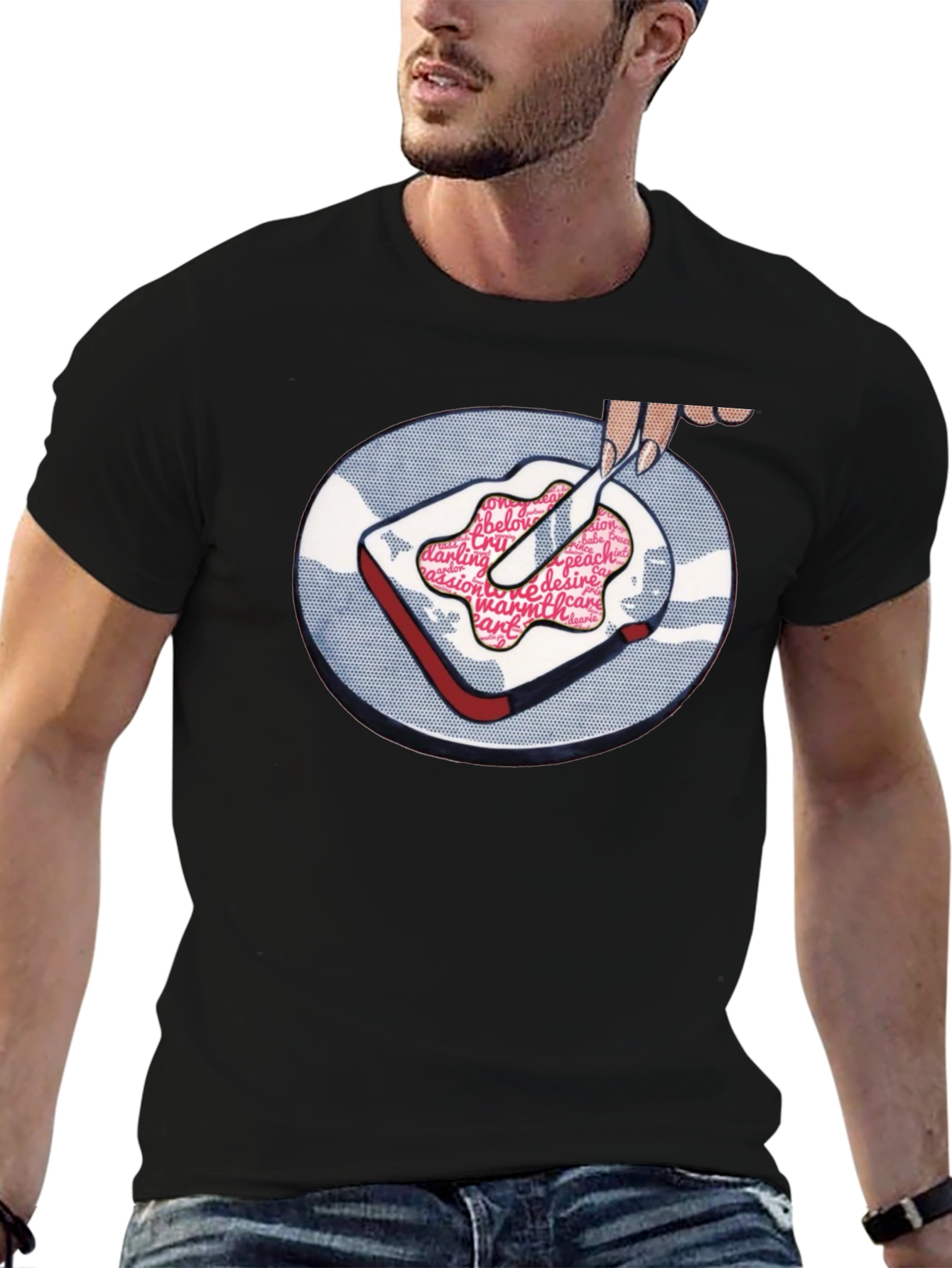 Pop Art Toast Graphic T-Shirt - Love & Desire