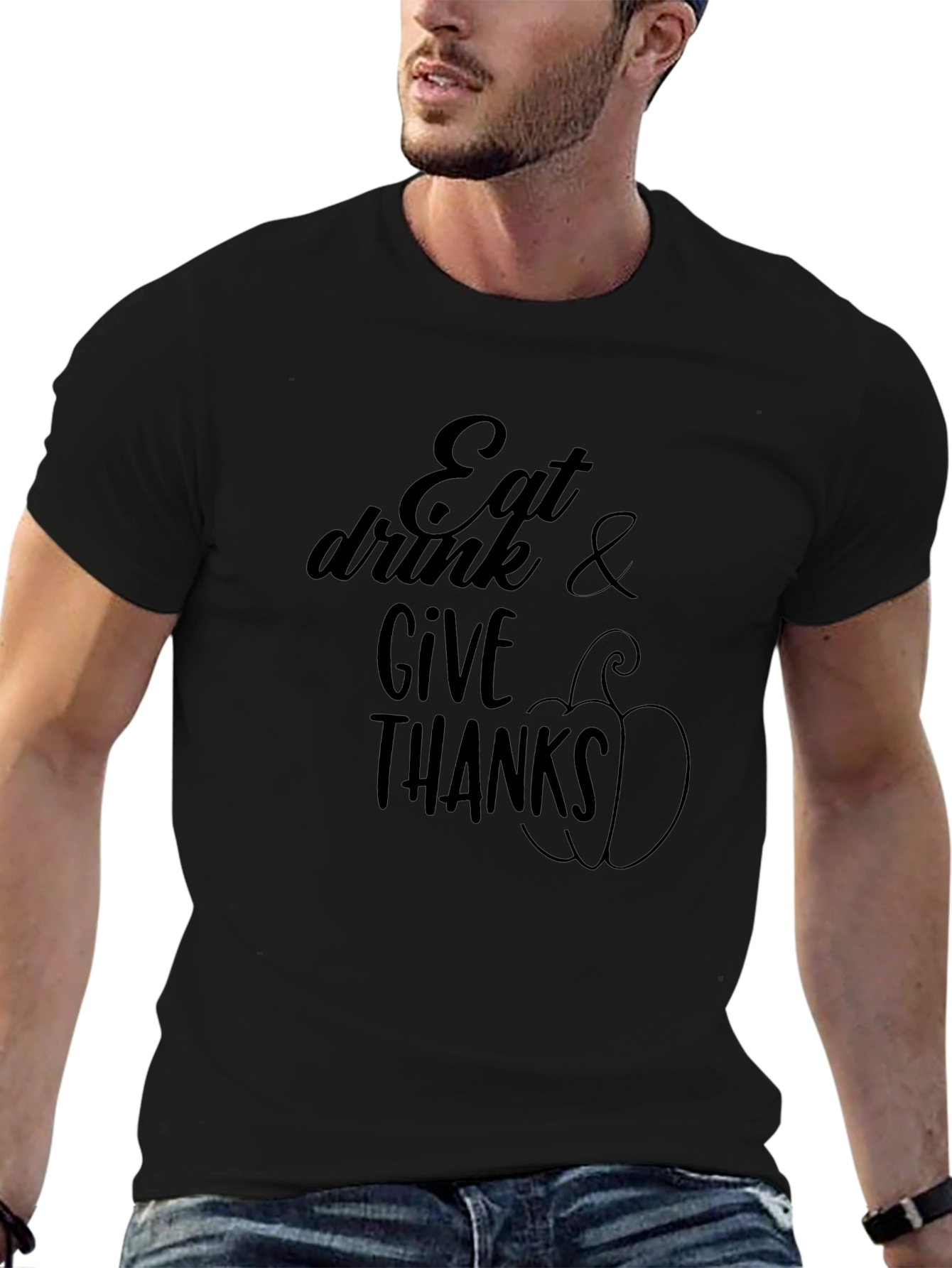Eat Drink & Give Thanks T-Shirt - Thanksgiving Tee