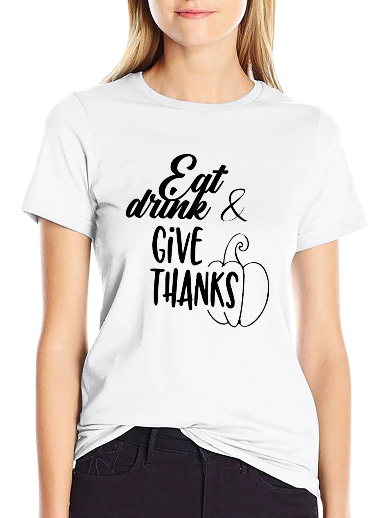 Eat Drink & Give Thanks T-Shirt - Thanksgiving Tee