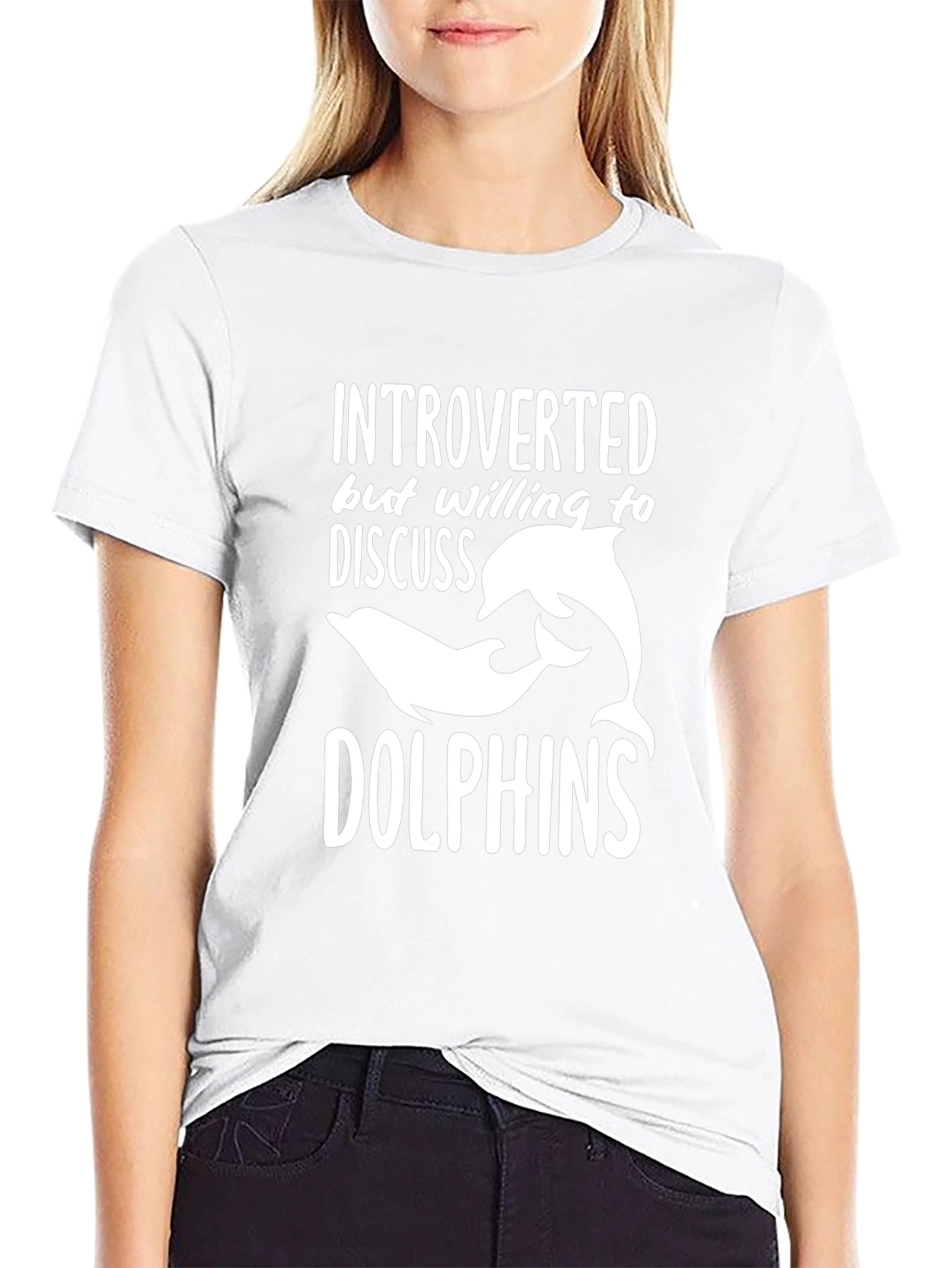 Introverted Dolphin Graphic T-Shirt