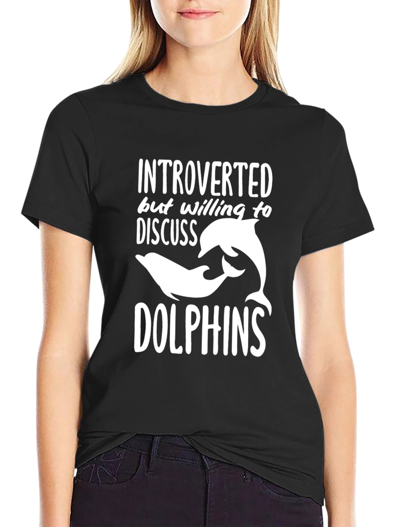 Introverted Dolphin Graphic T-Shirt