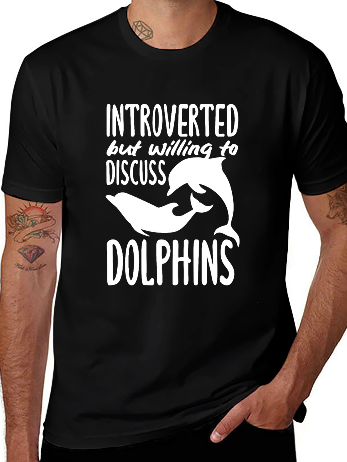 Introverted Dolphin Graphic T-Shirt