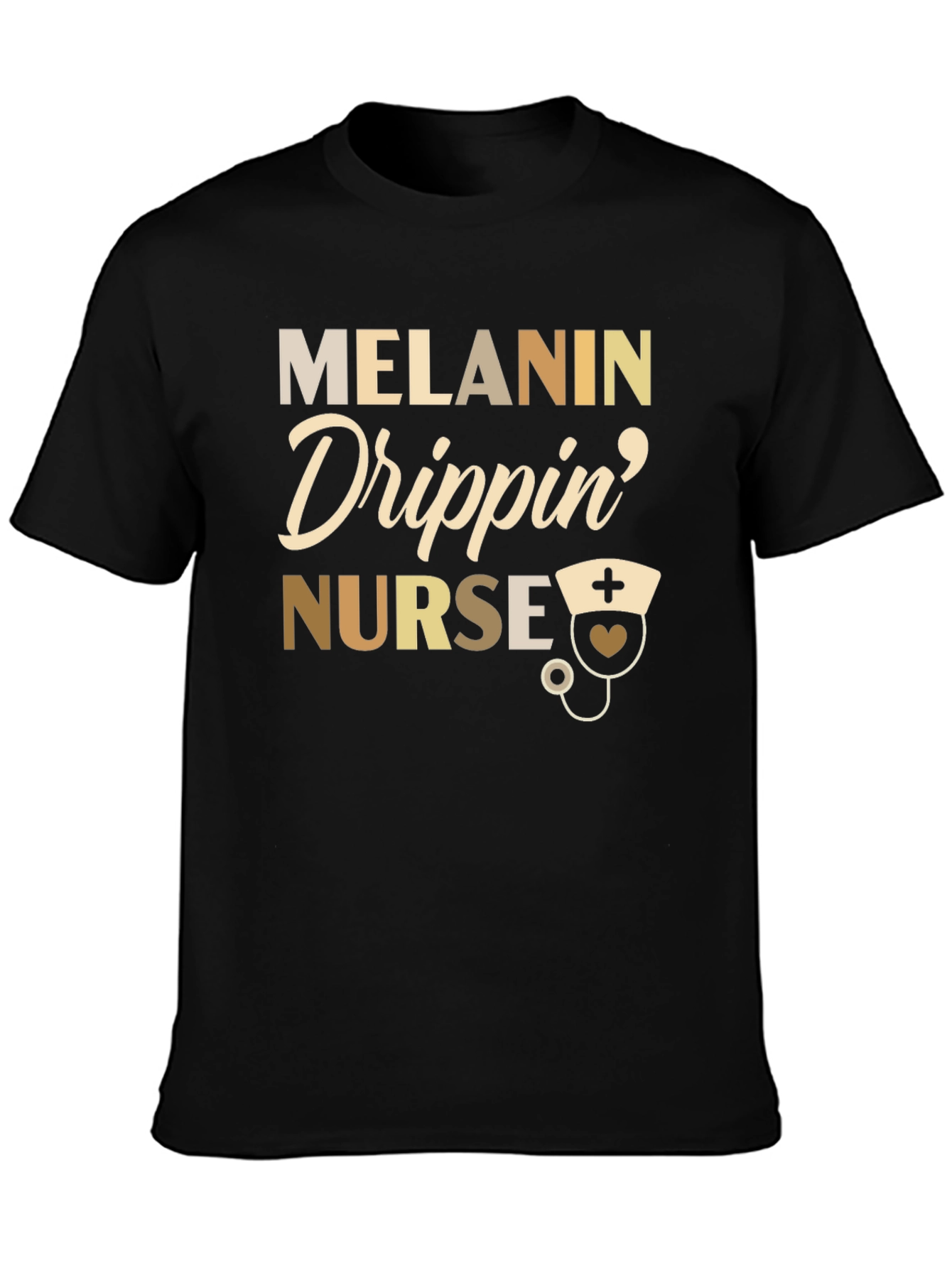 Melanin Drippin Nurse Graphic T-Shirt