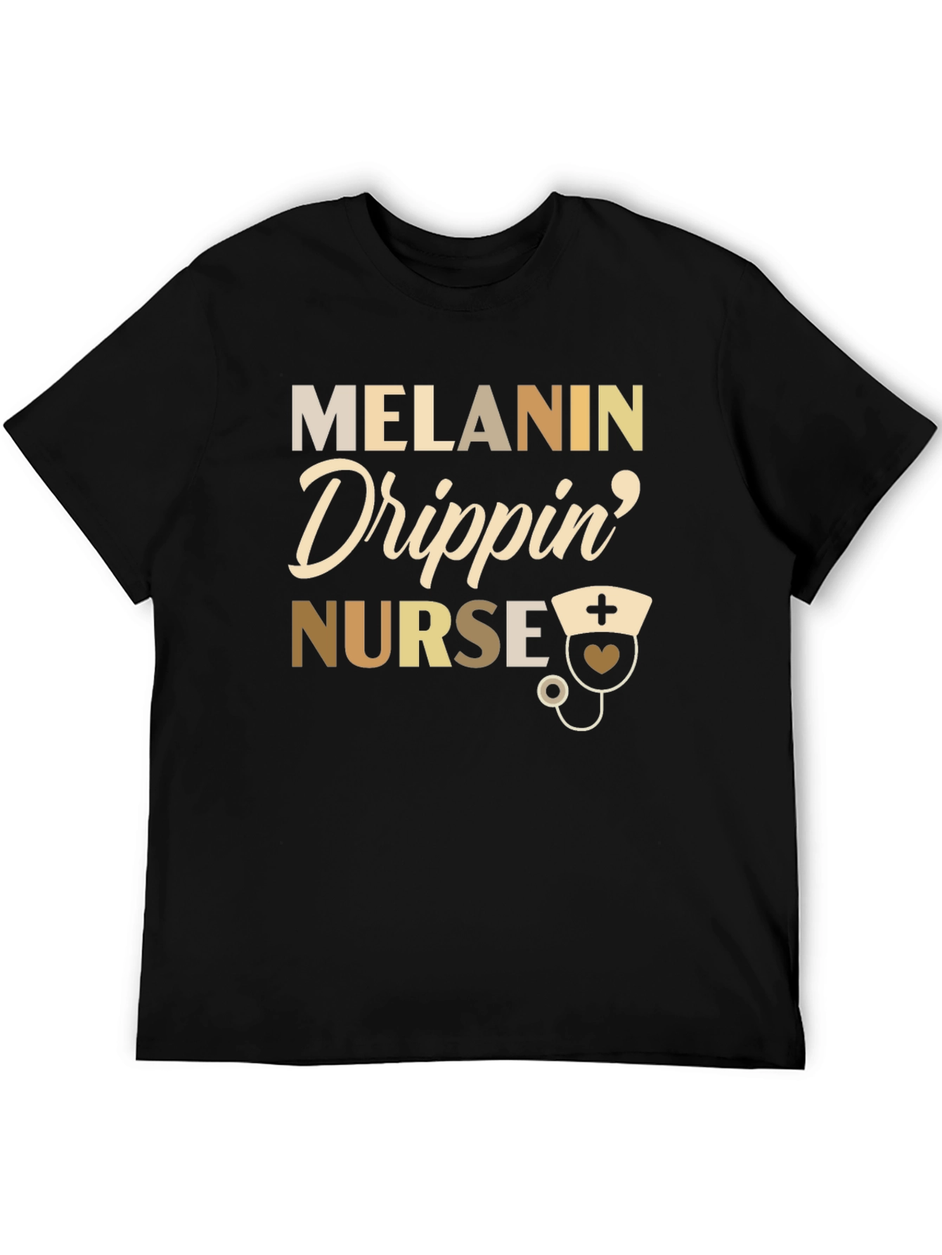 Melanin Drippin Nurse Graphic T-Shirt
