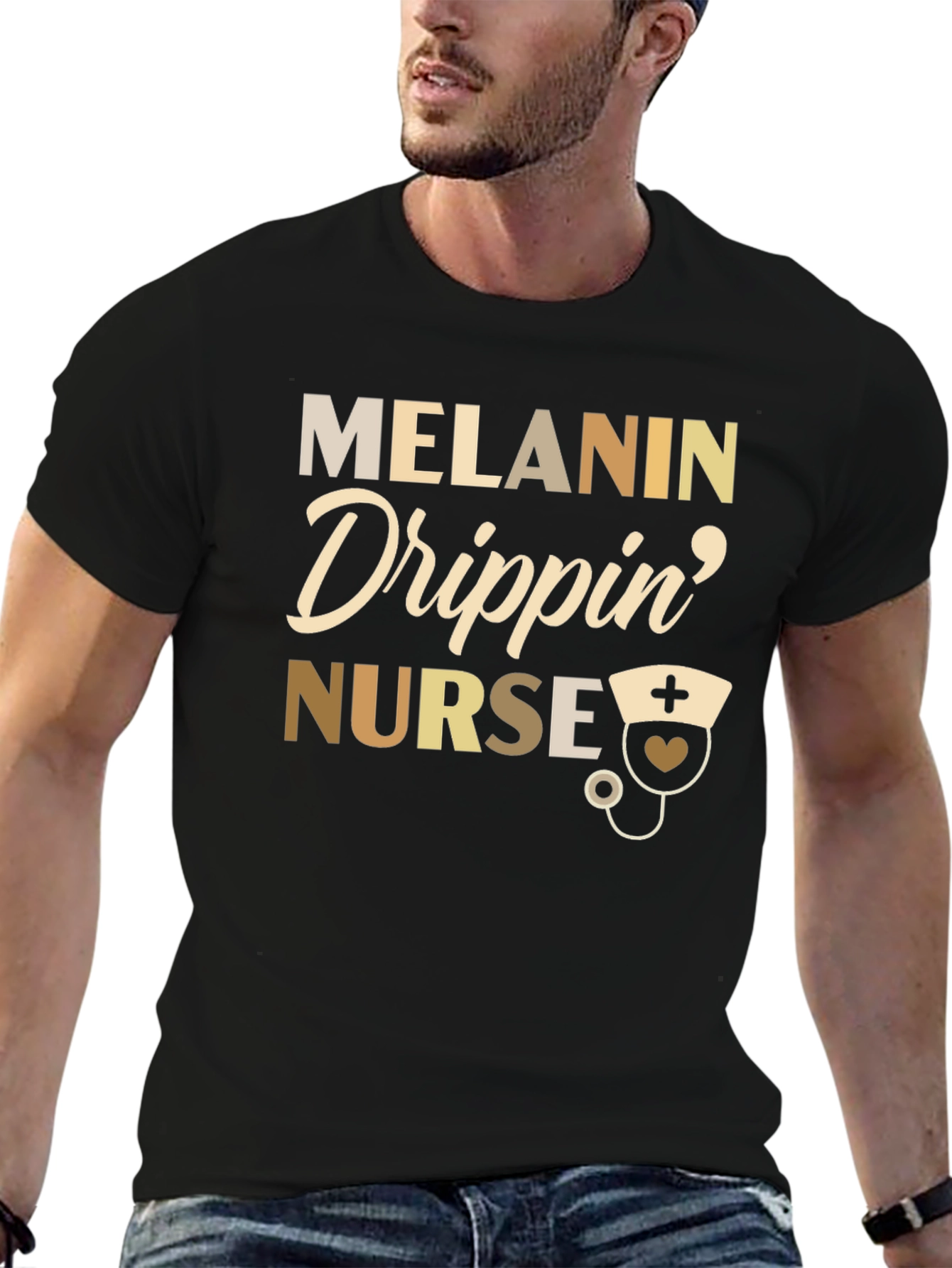 Melanin Drippin Nurse Graphic T-Shirt