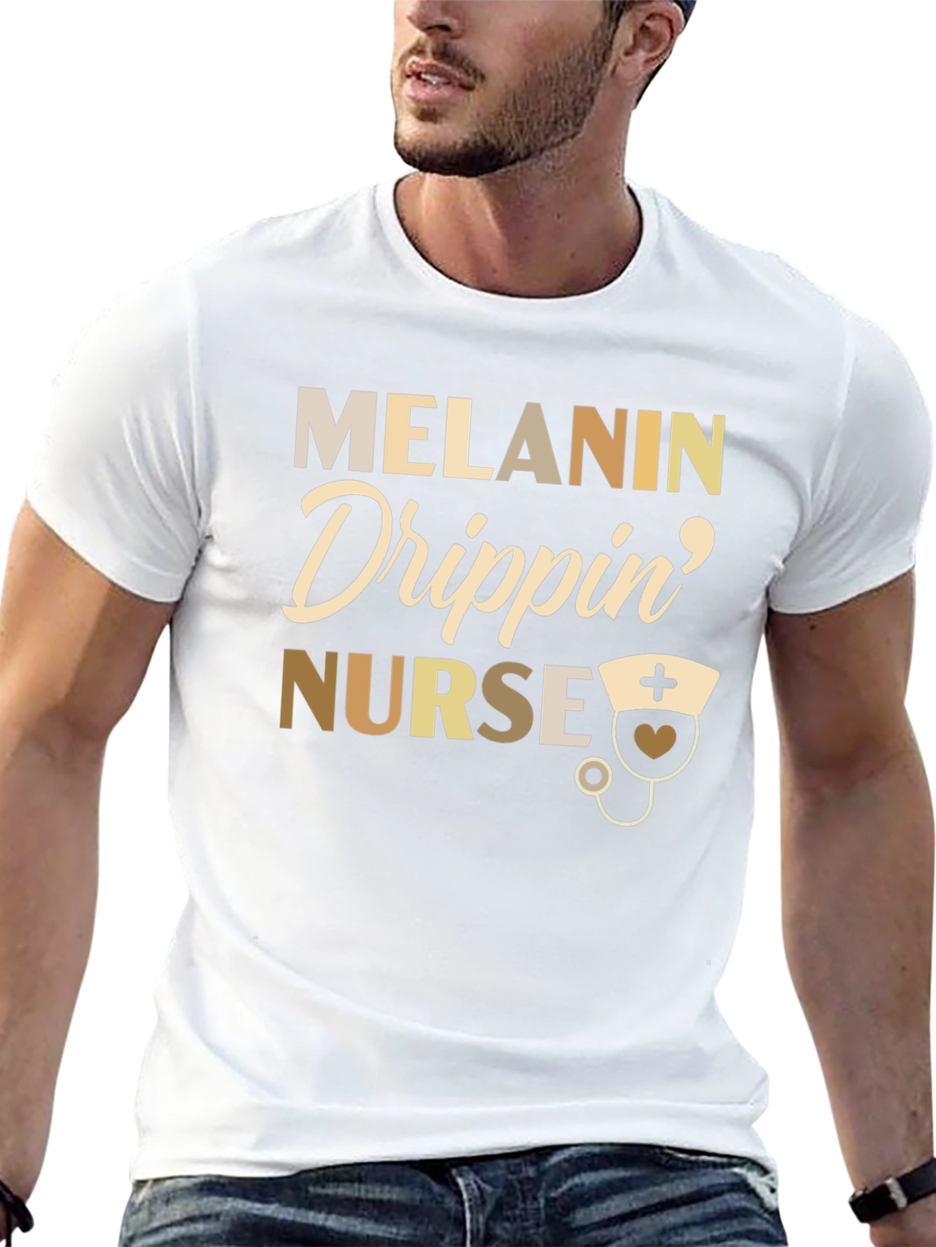 Melanin Drippin Nurse Graphic T-Shirt