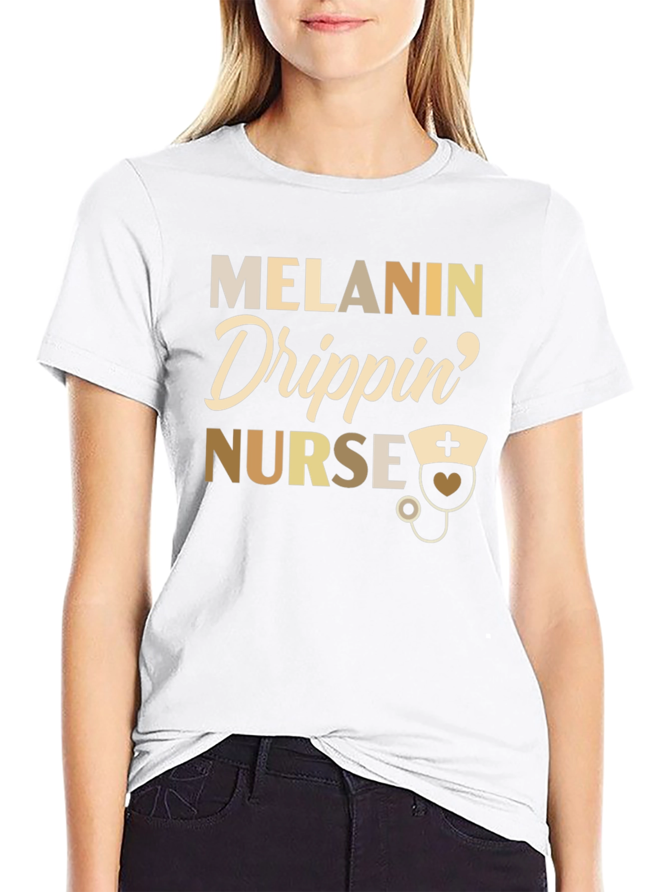 Melanin Drippin Nurse Graphic T-Shirt