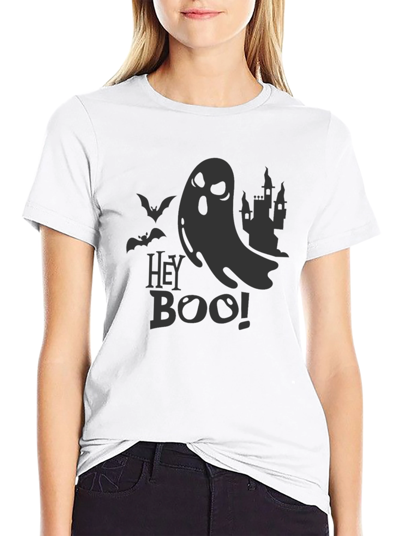 Hey Boo! Halloween Graphic Tee - Spooky Season T-Shirt