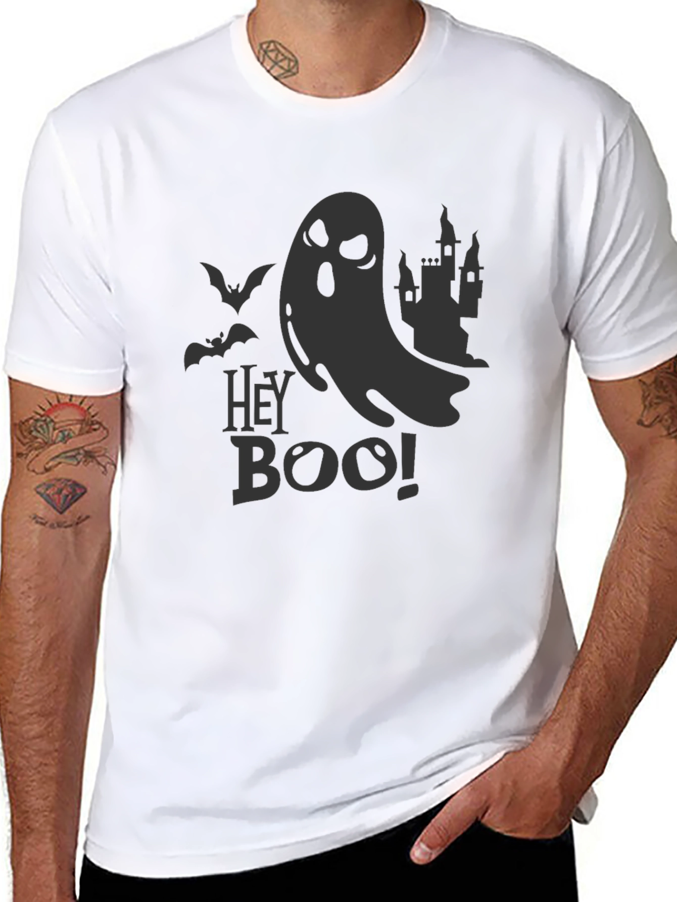 Hey Boo! Halloween Graphic Tee - Spooky Season T-Shirt