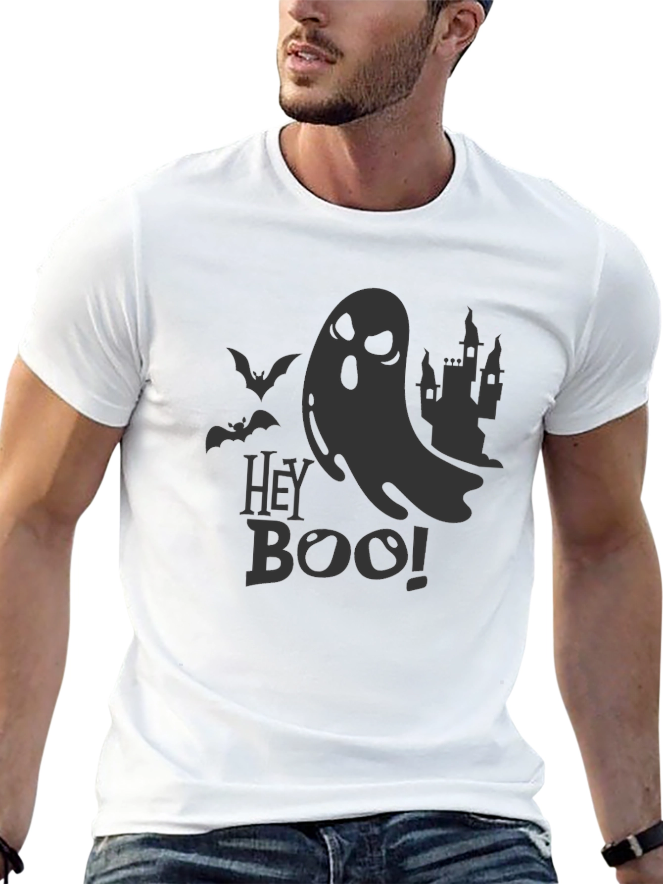 Hey Boo! Halloween Graphic Tee - Spooky Season T-Shirt