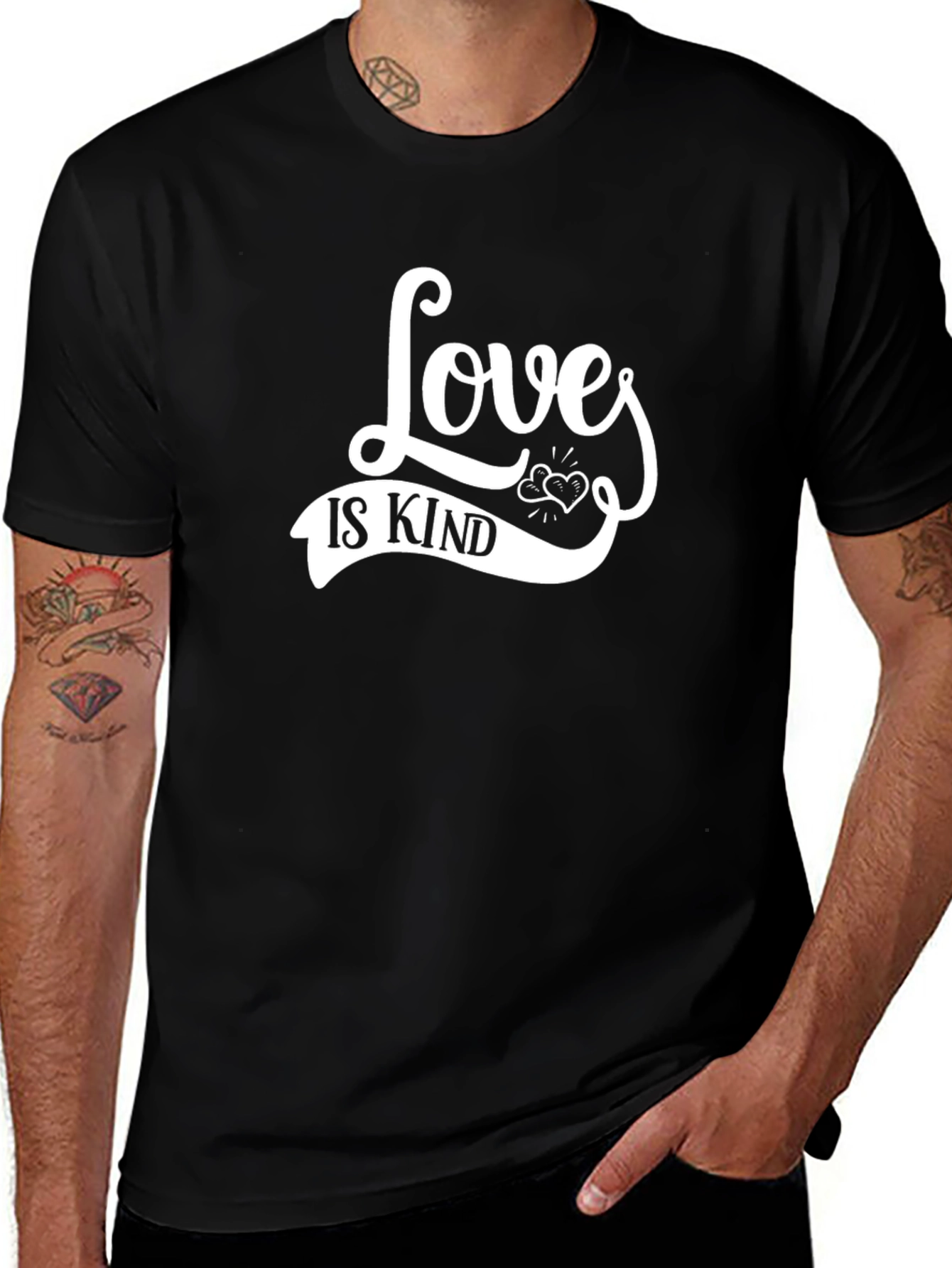 Love Is Kind Graphic Tee - Black Cotton T-Shirt