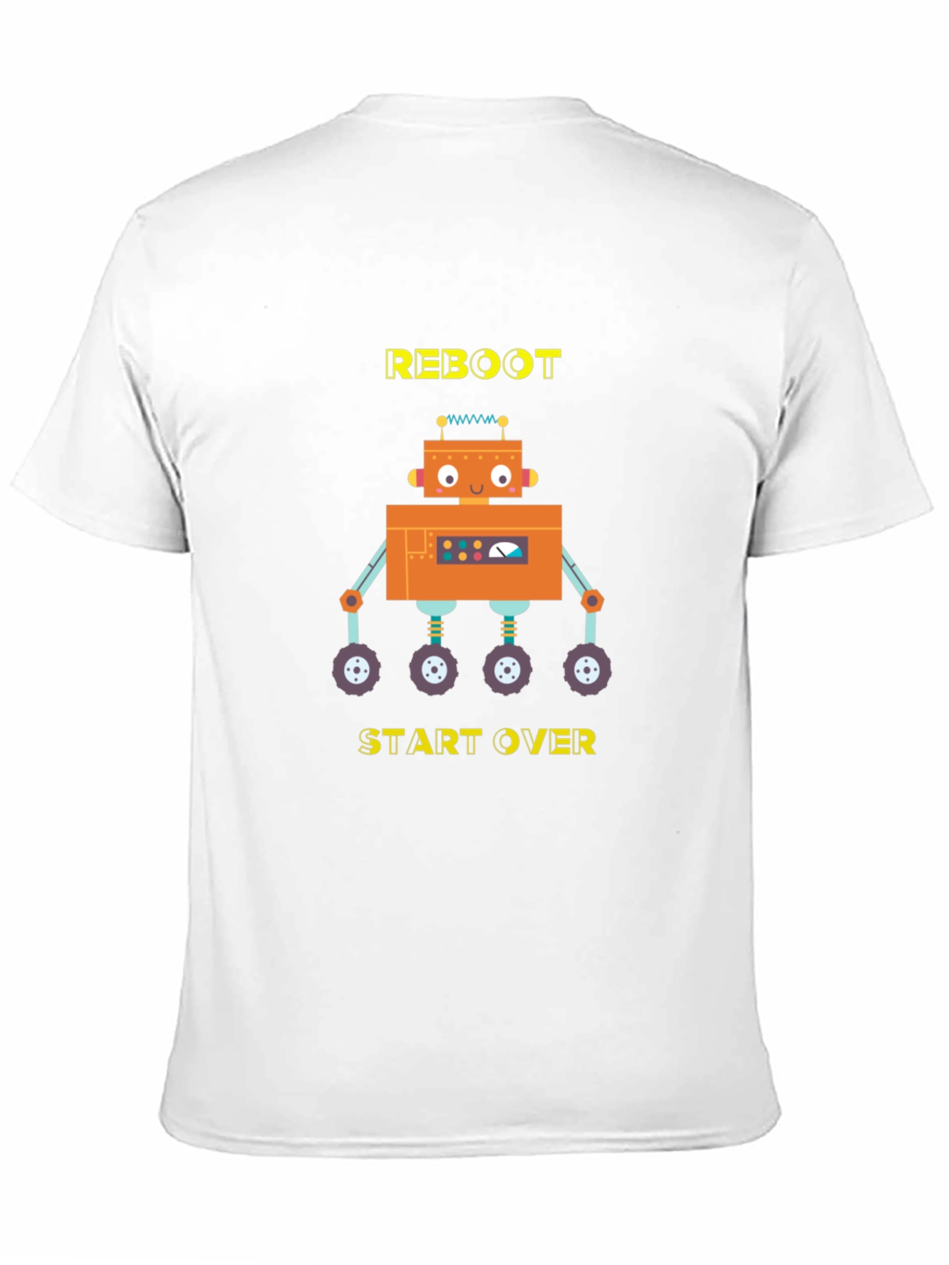 Reboot Start Over Robot Graphic T-Shirt