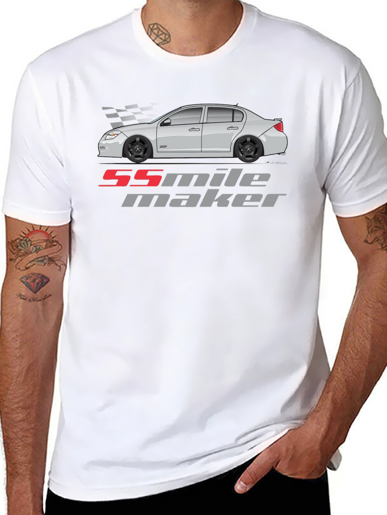 55 Mile Maker Car Graphic Black T-Shirt