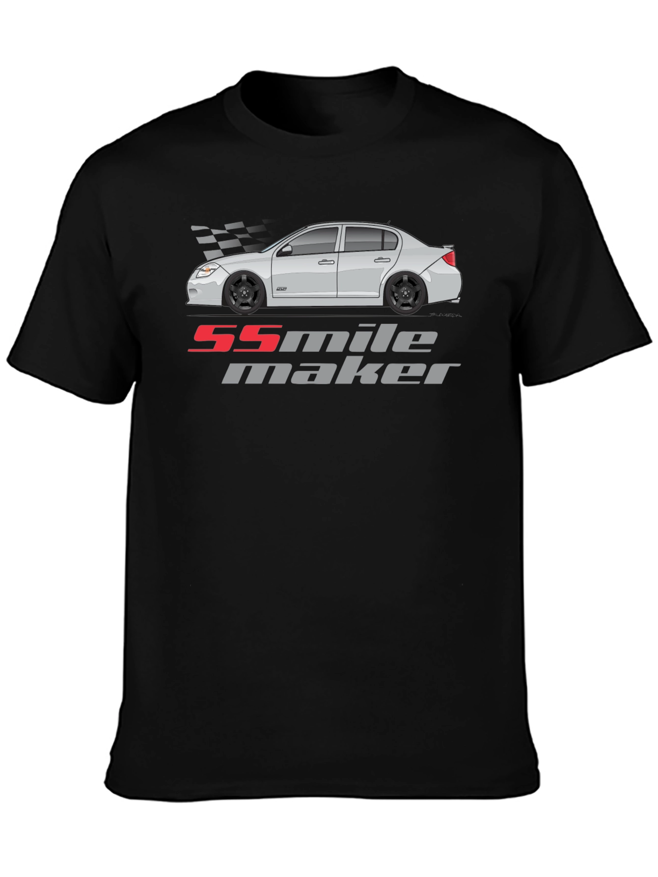 55 Mile Maker Car Graphic Black T-Shirt