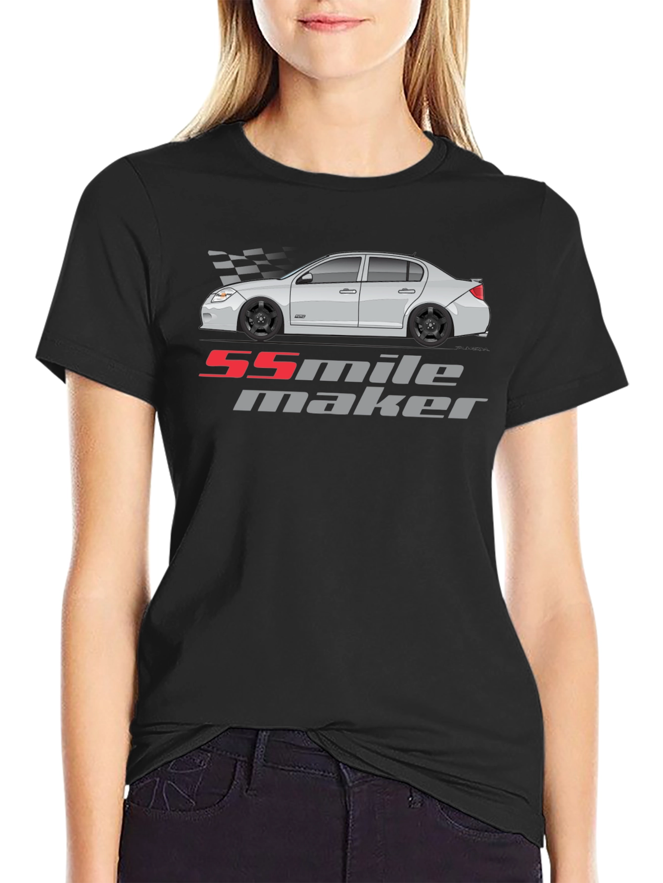 55 Mile Maker Car Graphic Black T-Shirt