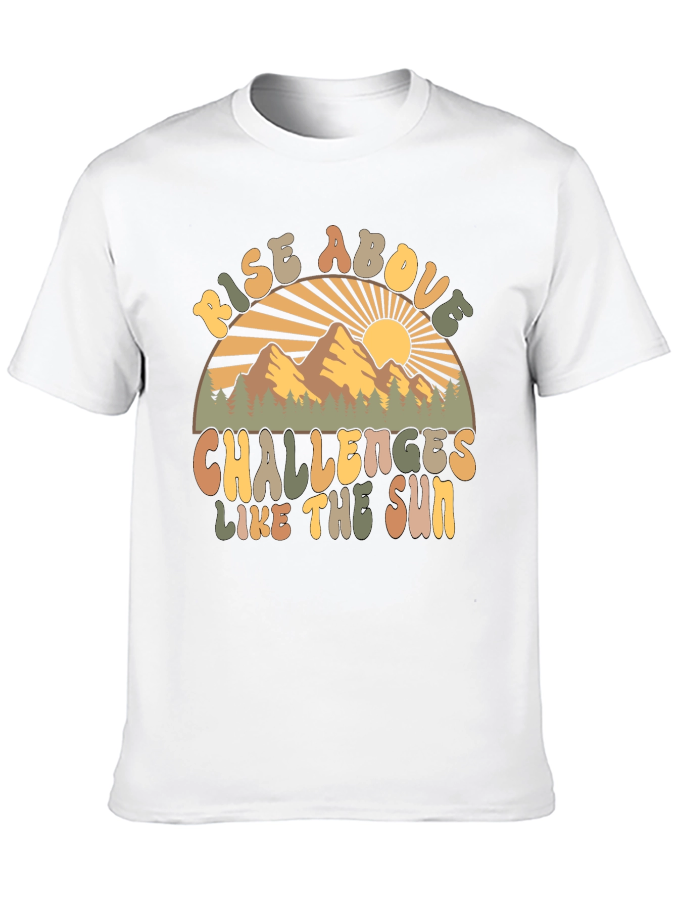 Rise Above Challenges Retro Graphic T-Shirt