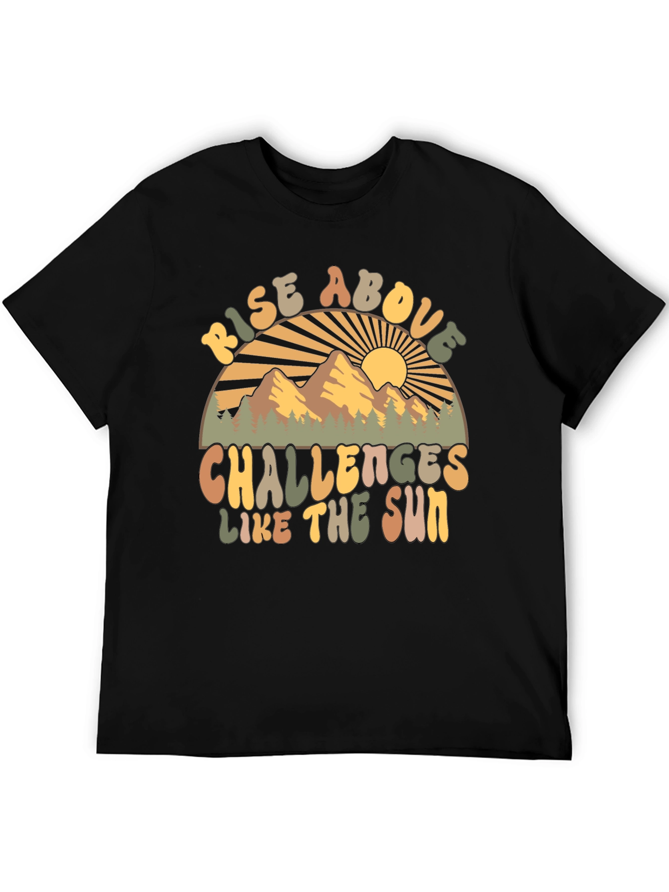 Rise Above Challenges Retro Graphic T-Shirt