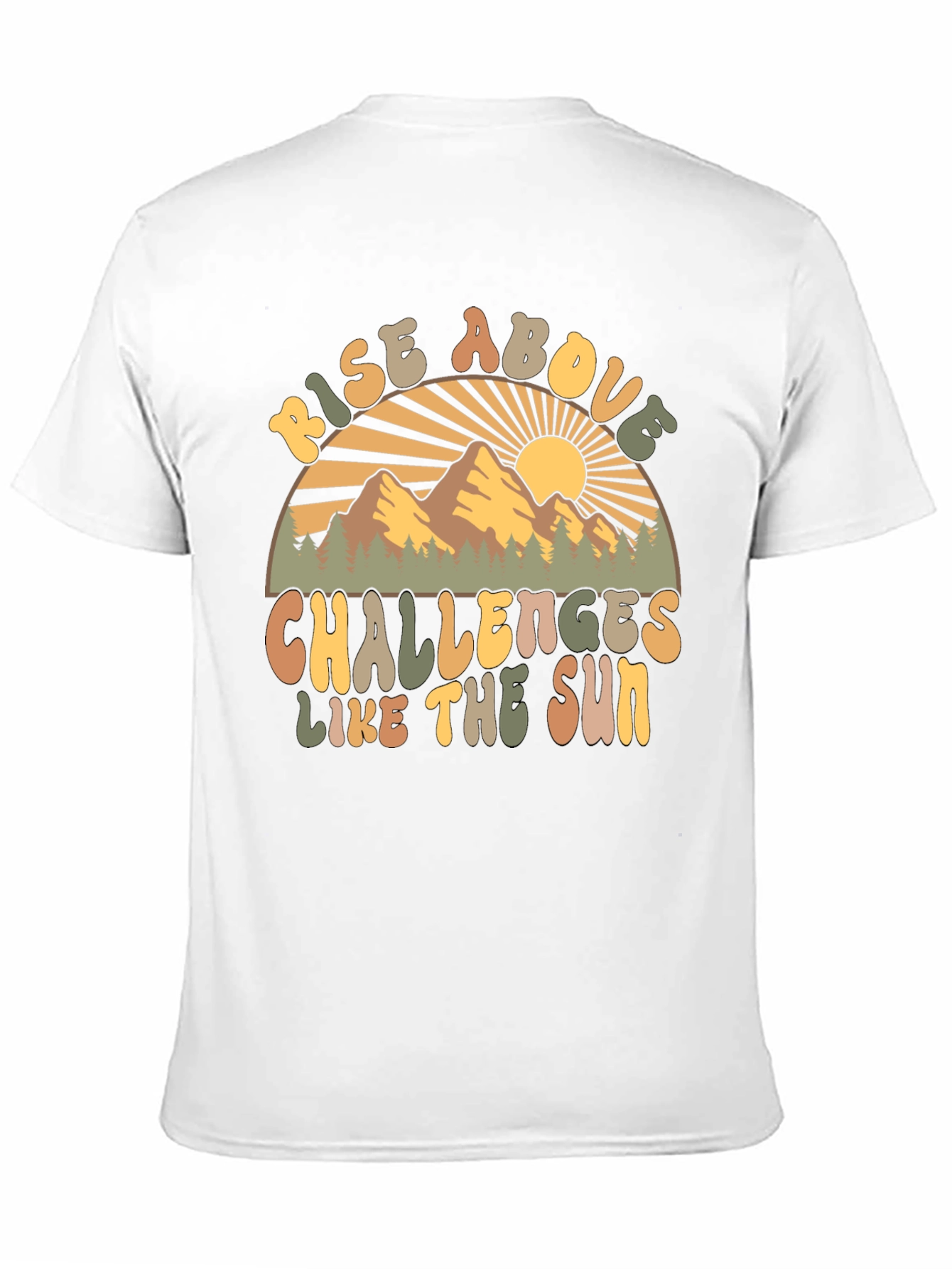 Rise Above Challenges Retro Graphic T-Shirt