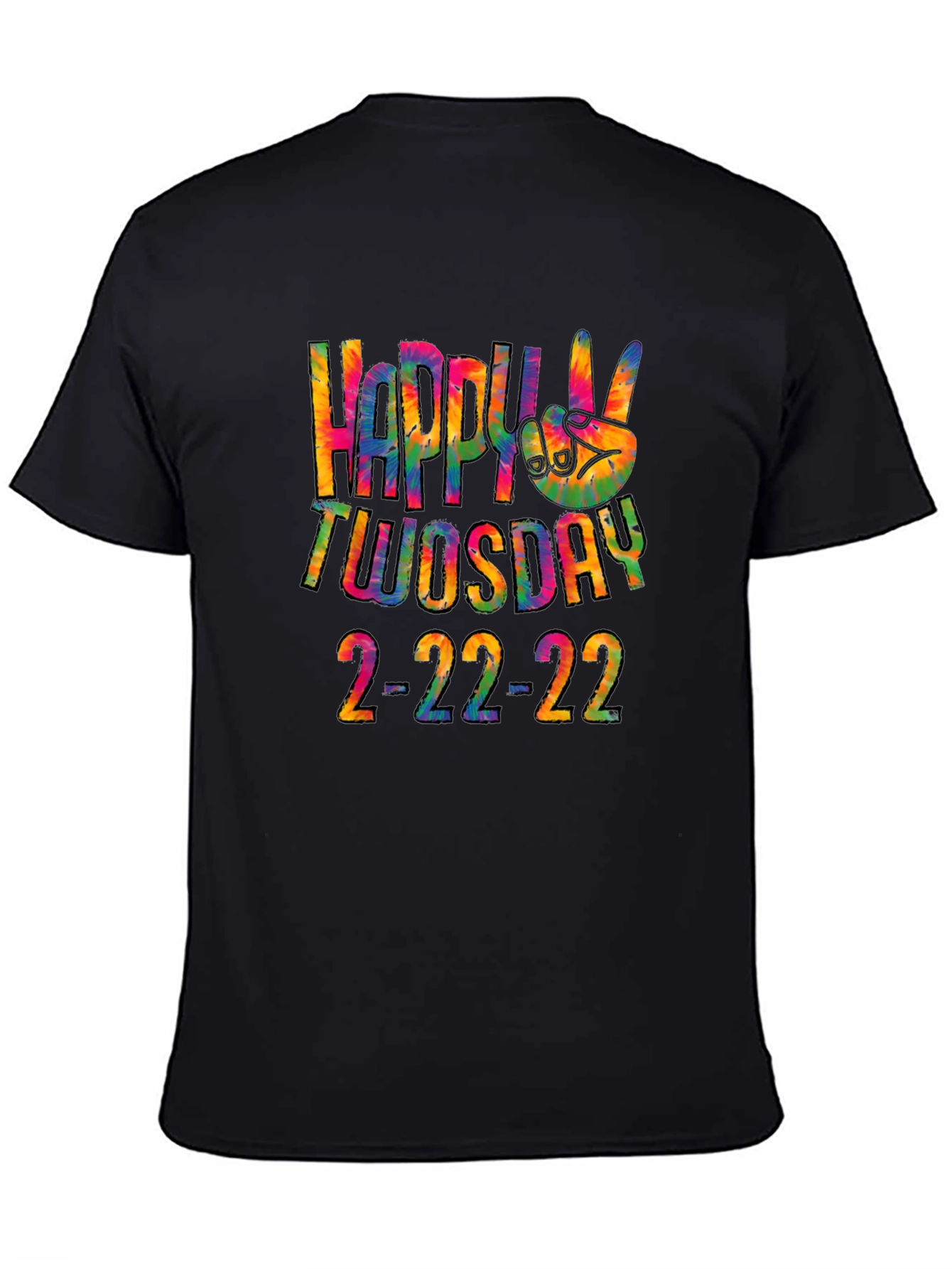 Happy Twosday 2-22-22 Tie-Dye Graphic T-Shirt