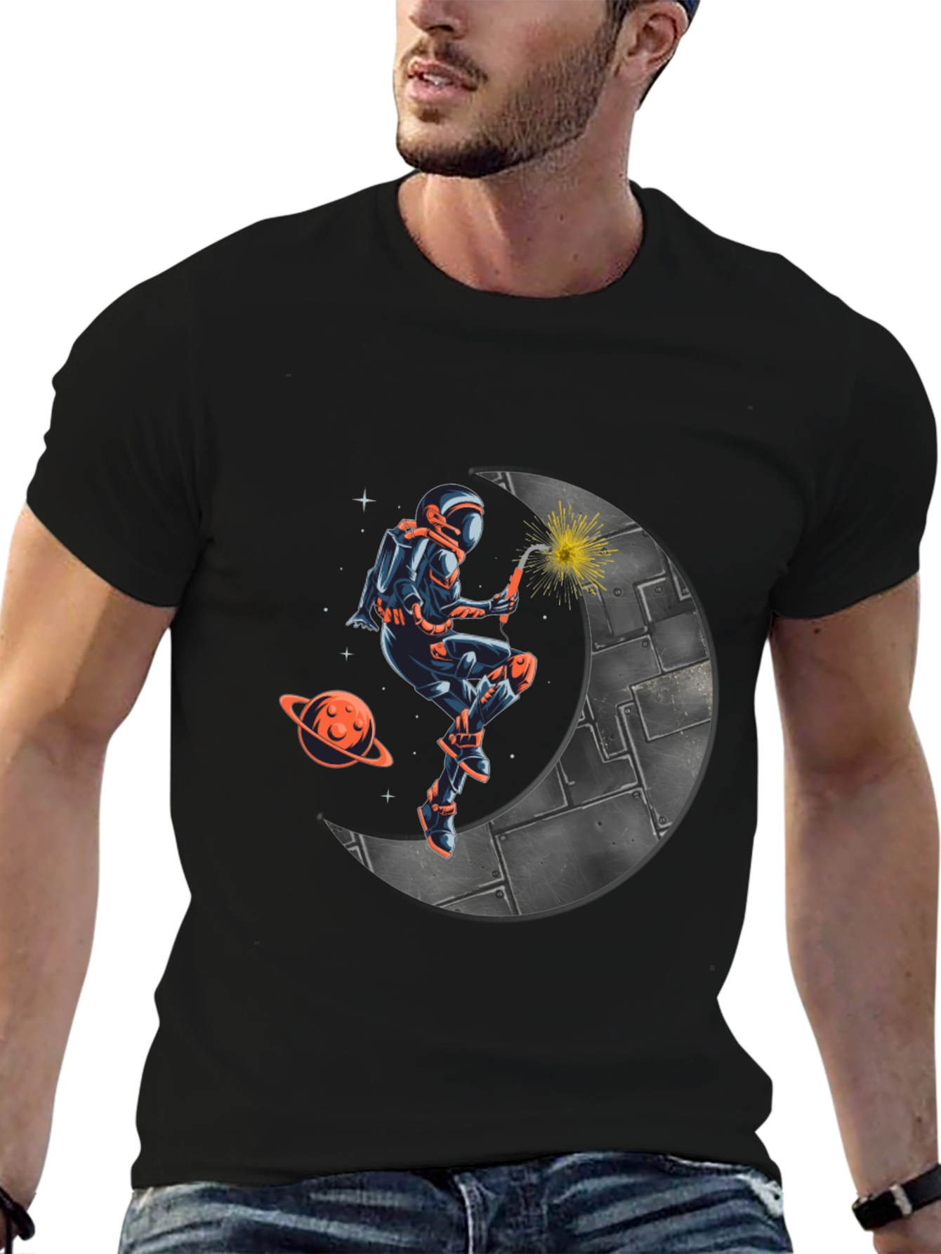 Astronaut Welder on Moon T-Shirt