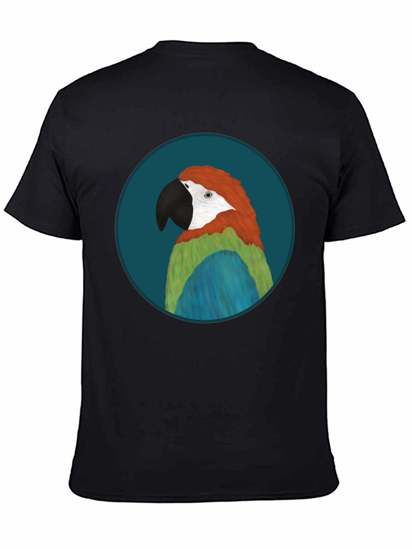 Parrot Graphic Black T-Shirt - Tropical Bird Tee