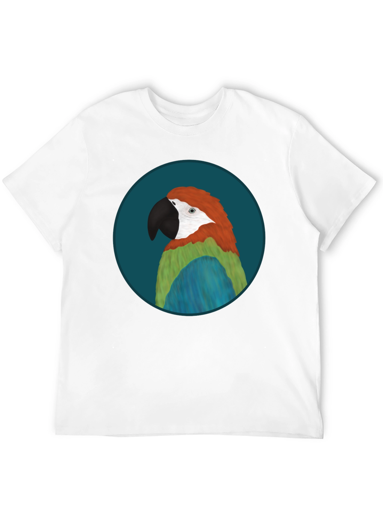 Parrot Graphic Black T-Shirt - Tropical Bird Tee