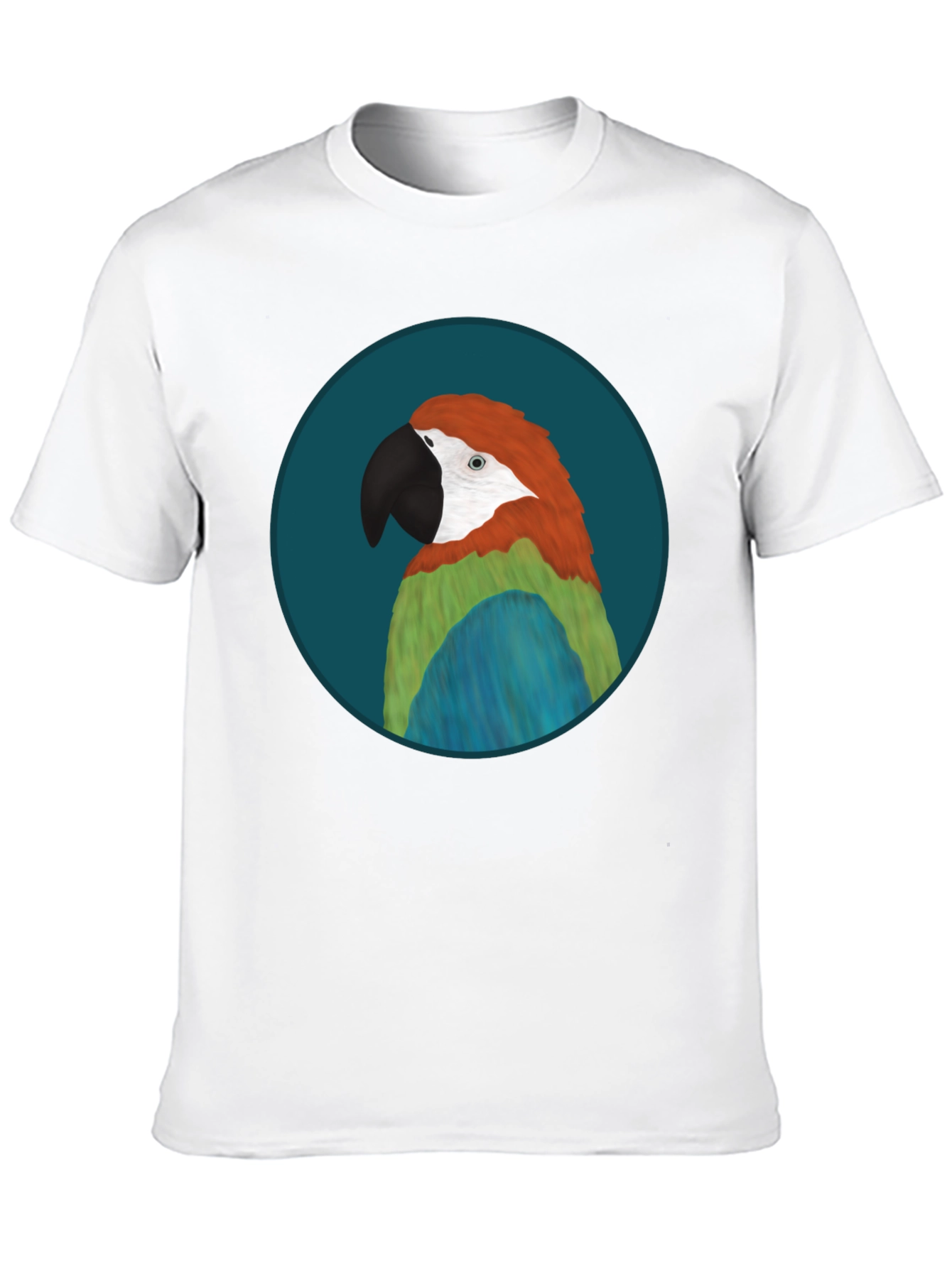 Parrot Graphic Black T-Shirt - Tropical Bird Tee