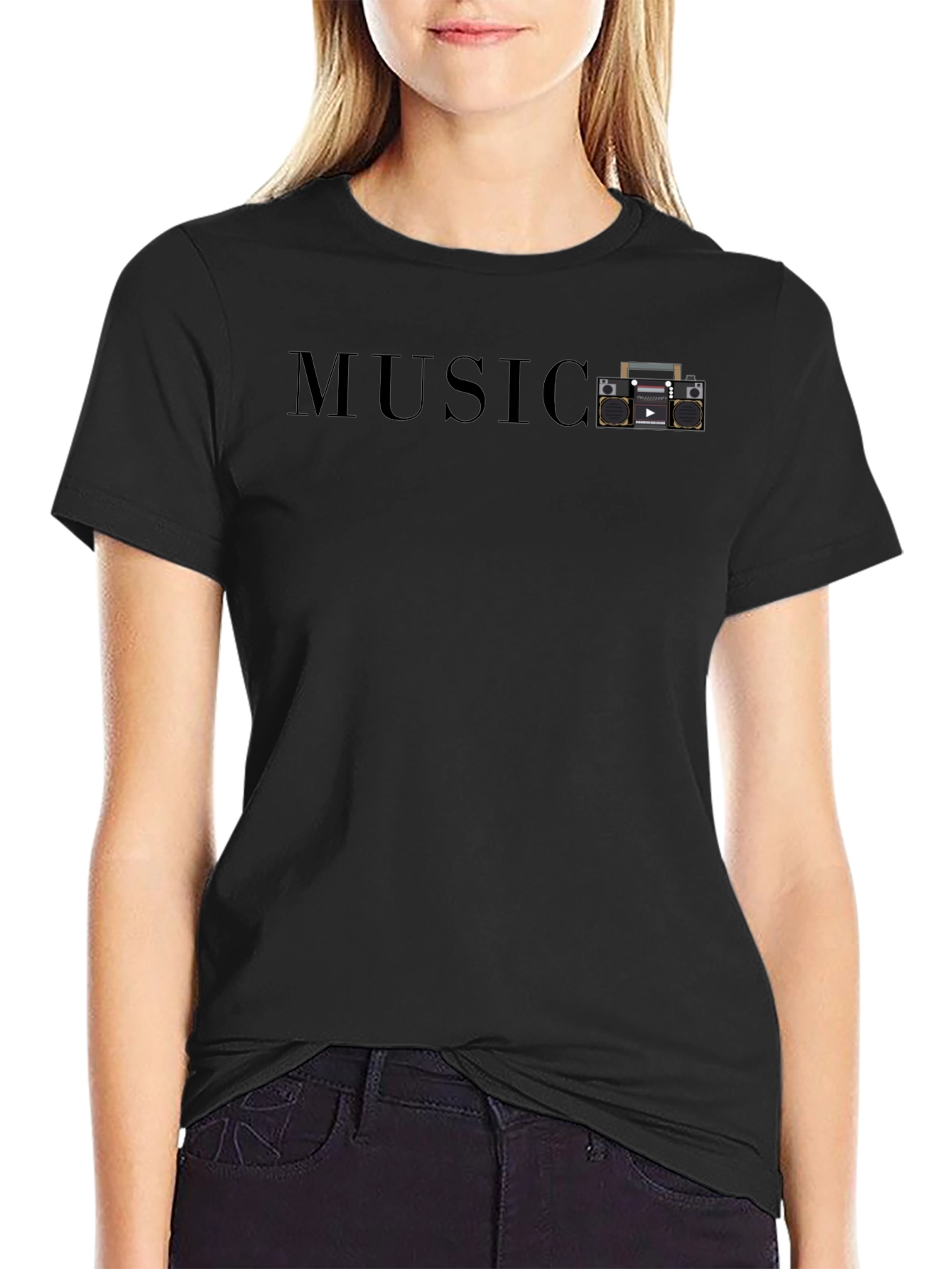Retro Boombox Music T-Shirt