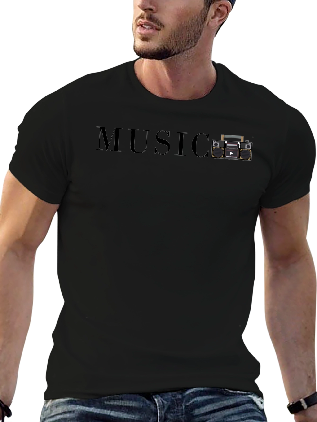 Retro Boombox Music T-Shirt