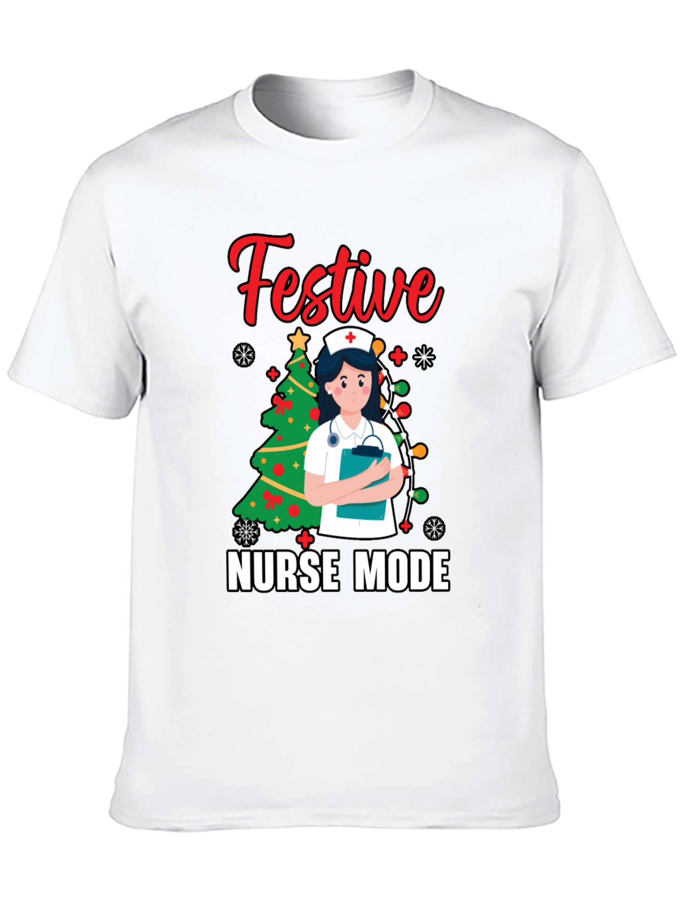 Festive Nurse Mode Holiday T-Shirt