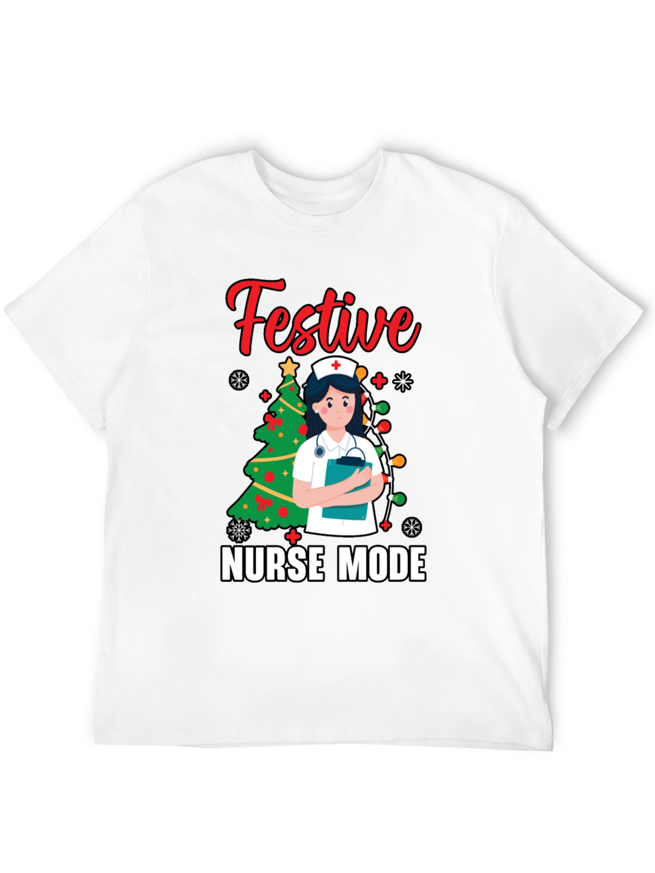 Festive Nurse Mode Holiday T-Shirt