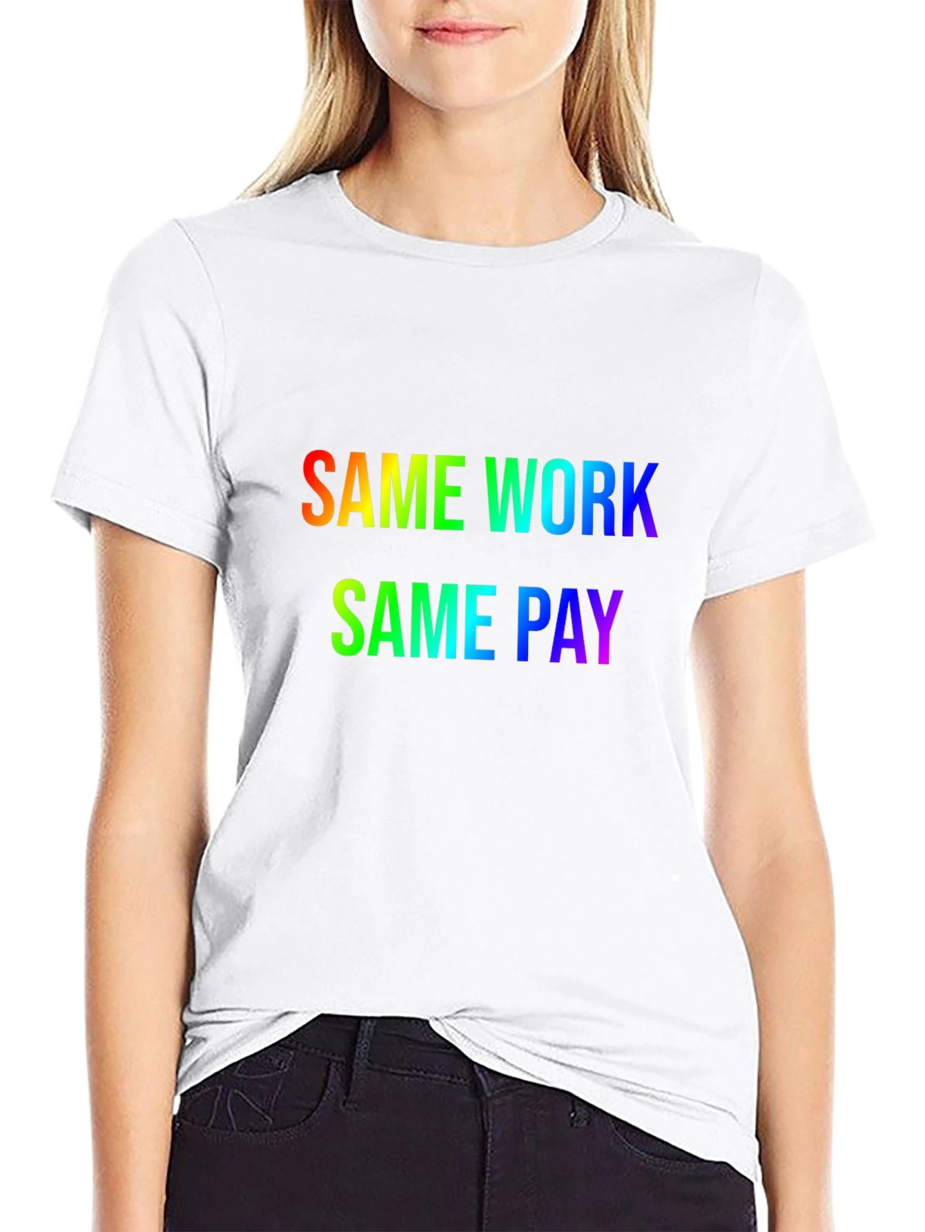 Same Work Same Pay Rainbow Graphic Tee