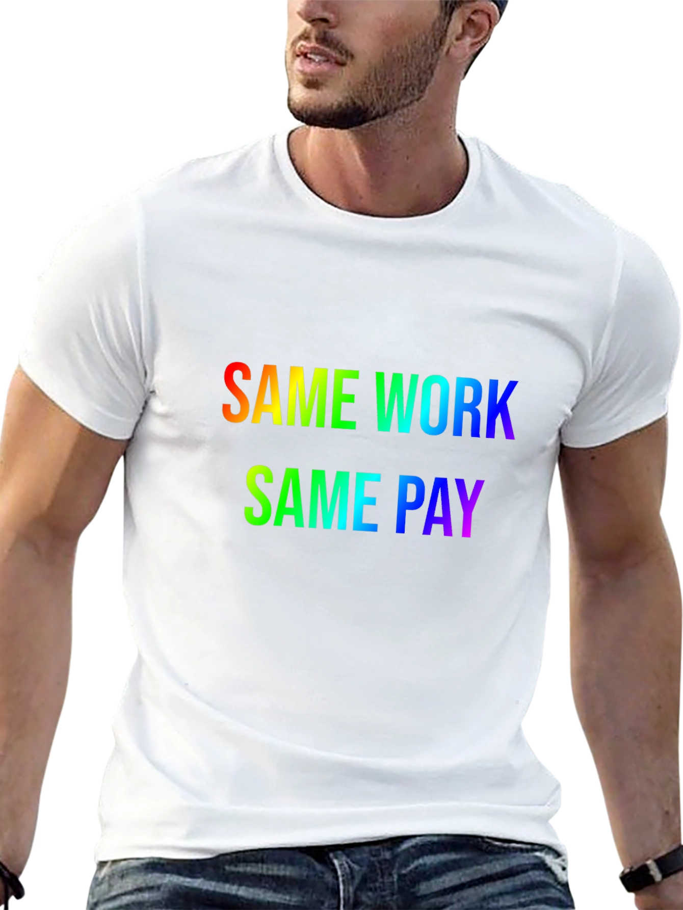 Same Work Same Pay Rainbow Graphic Tee
