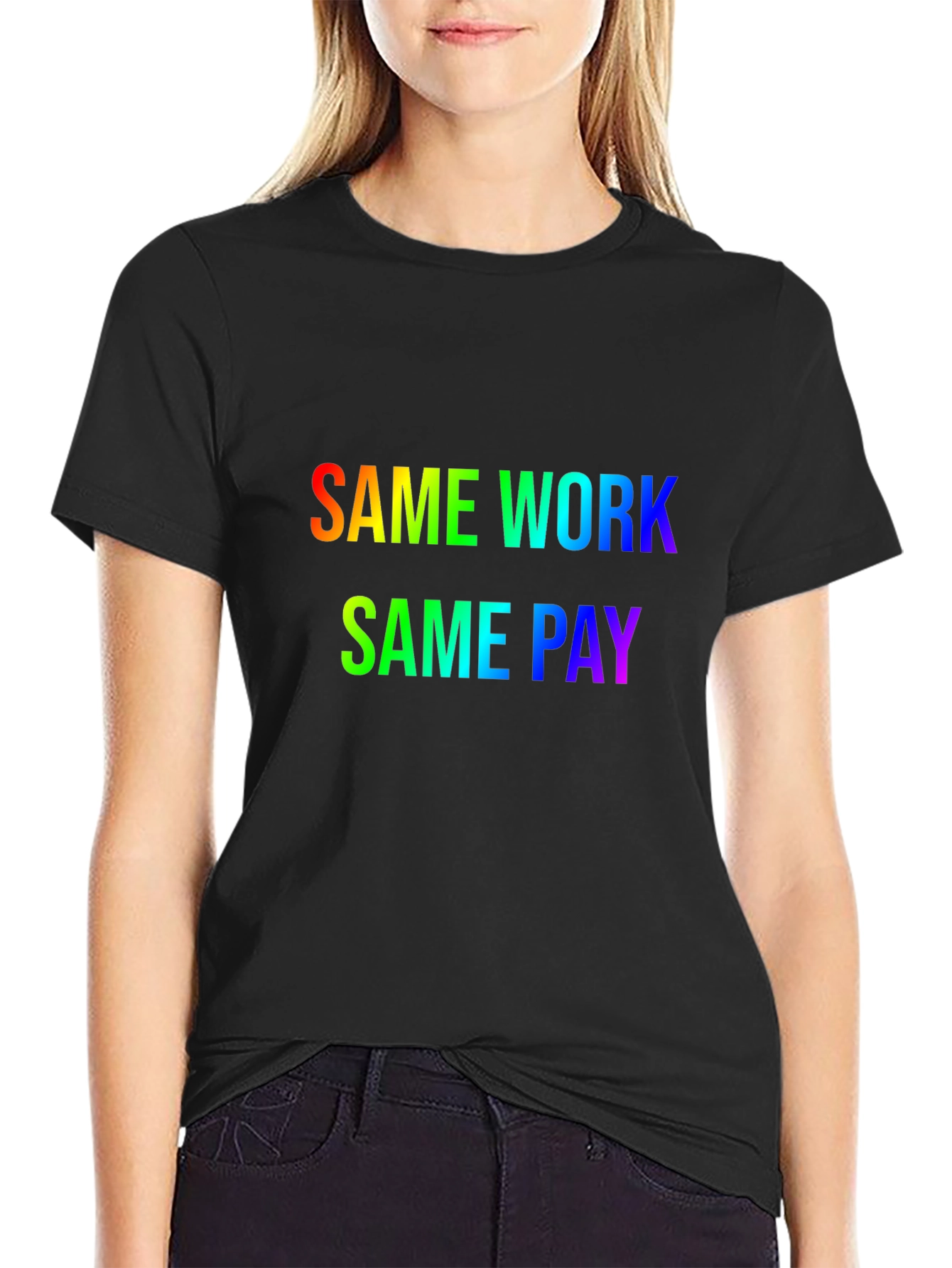 Same Work Same Pay Rainbow Graphic Tee