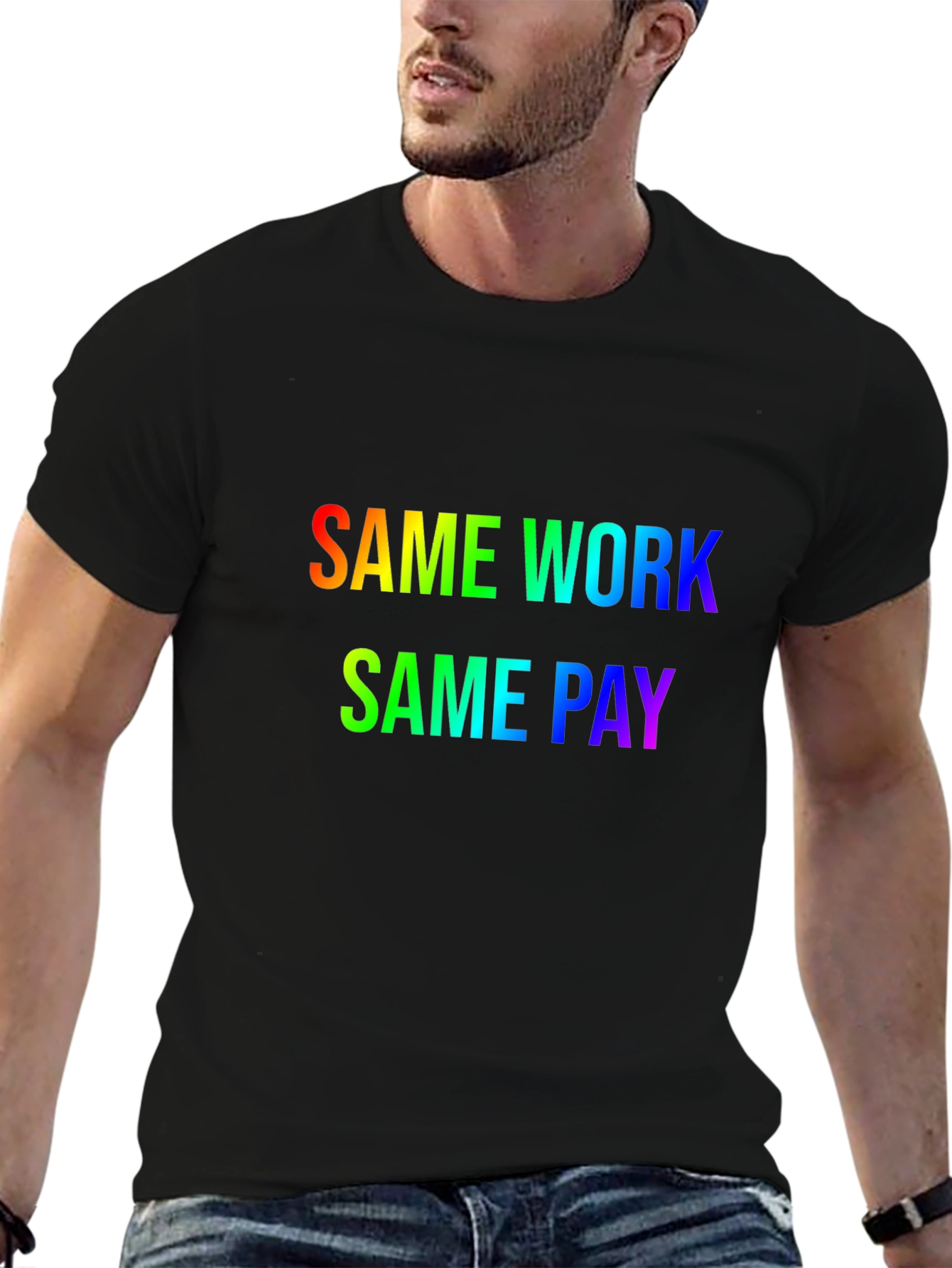 Same Work Same Pay Rainbow Graphic Tee