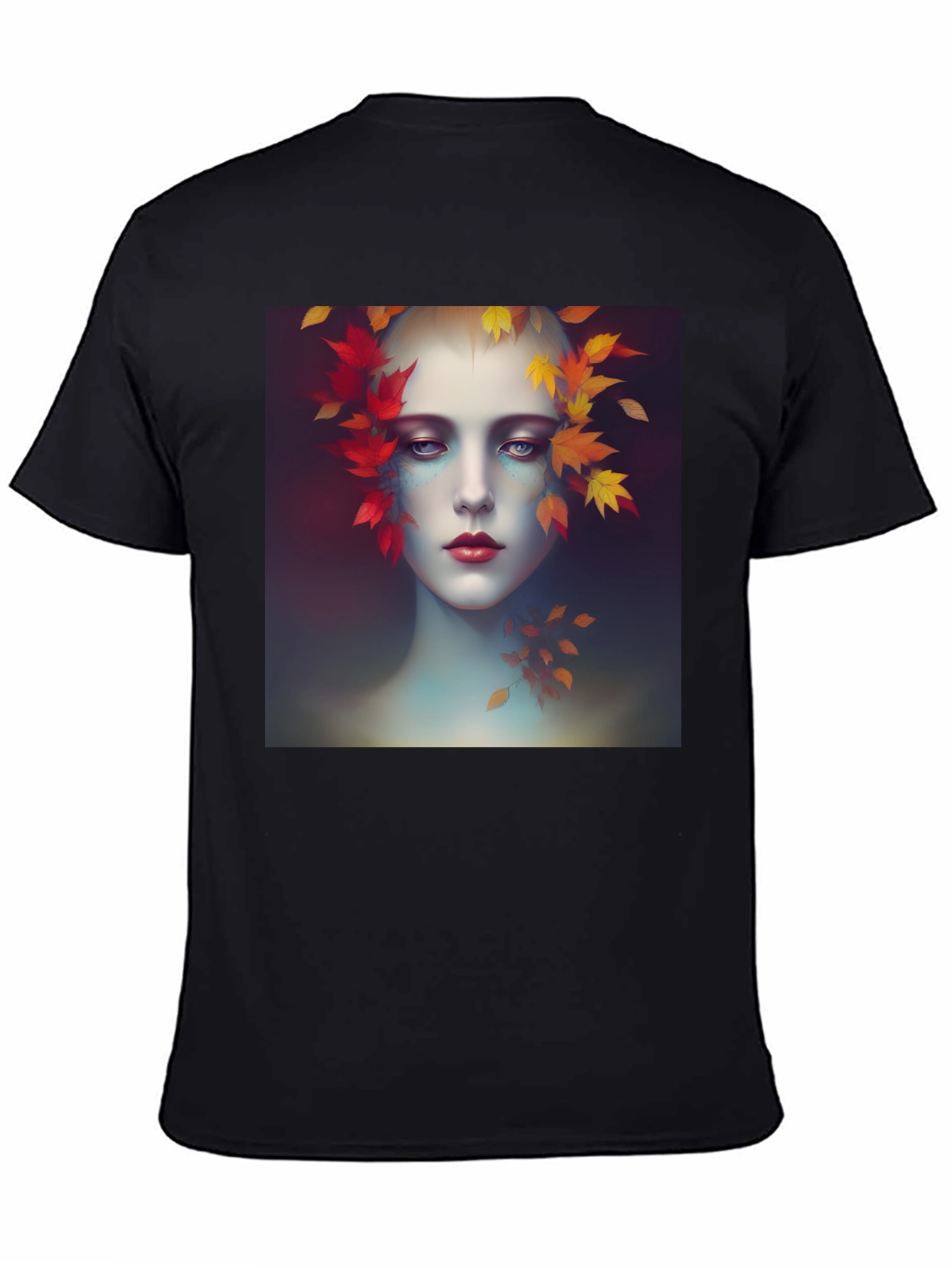 Autumnal Womans Portrait Tee - Black