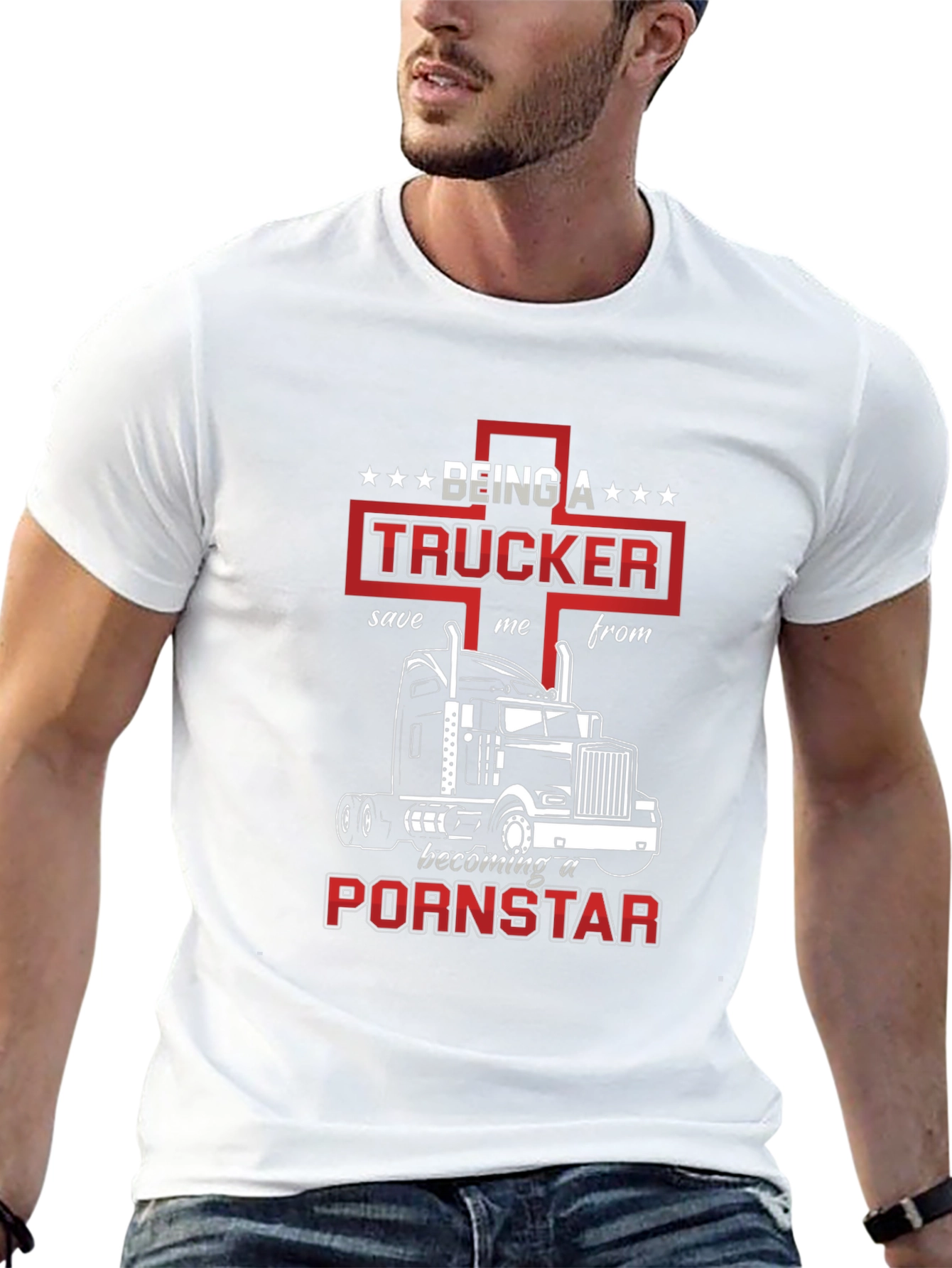 Trucker T-Shirt: Save Me From Becoming A Pornstar