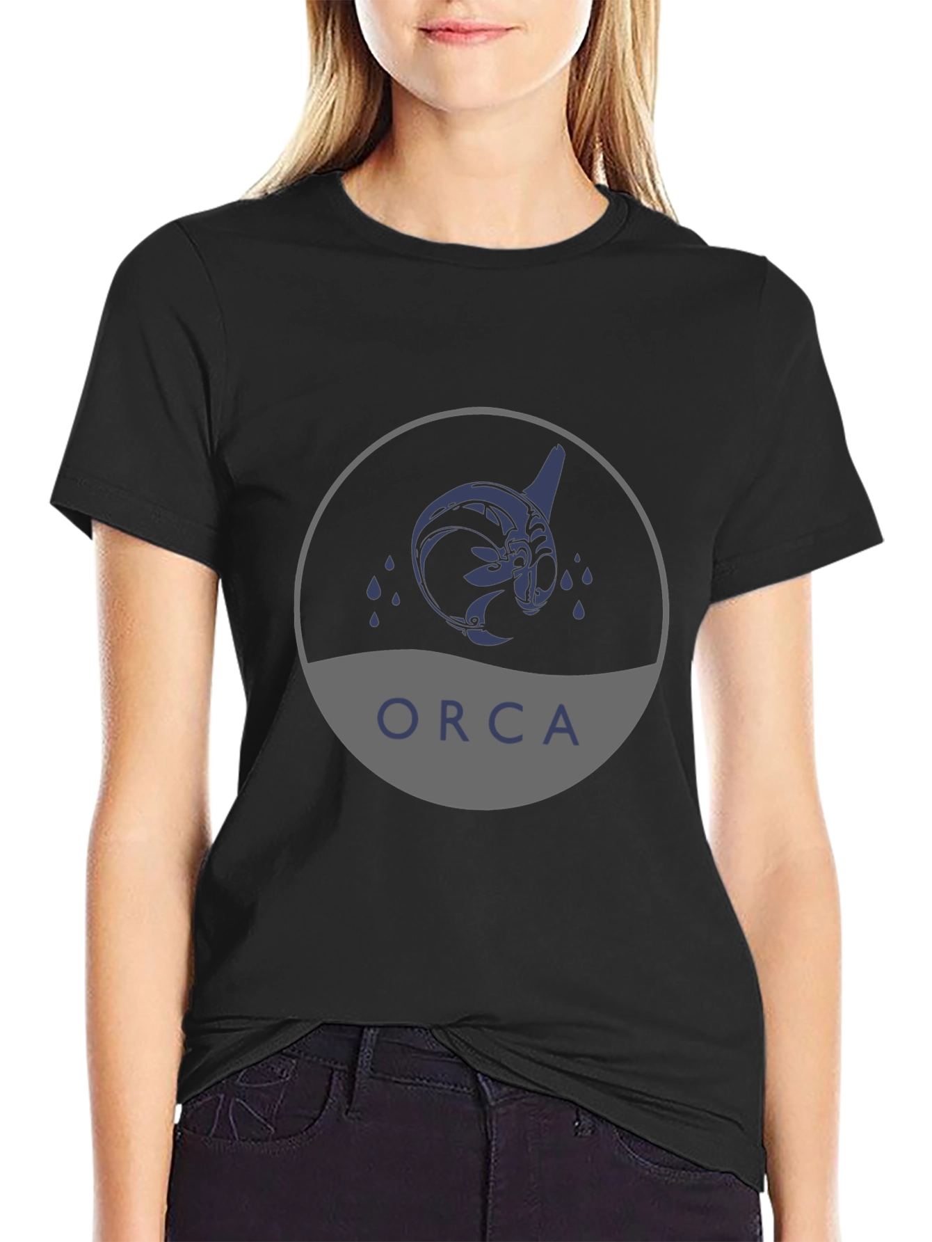 Orca Graphic Print Black T-Shirt