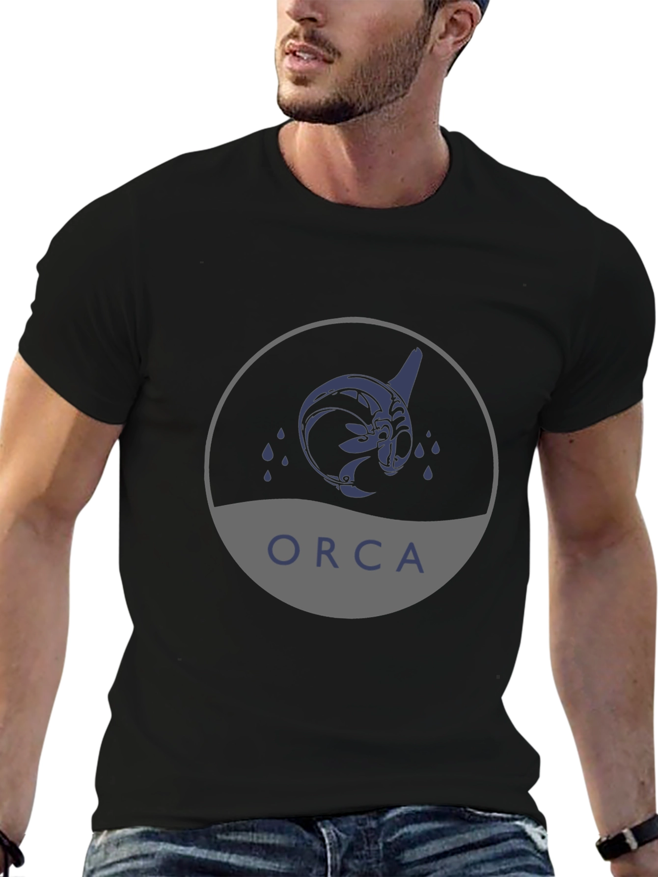 Orca Graphic Print Black T-Shirt