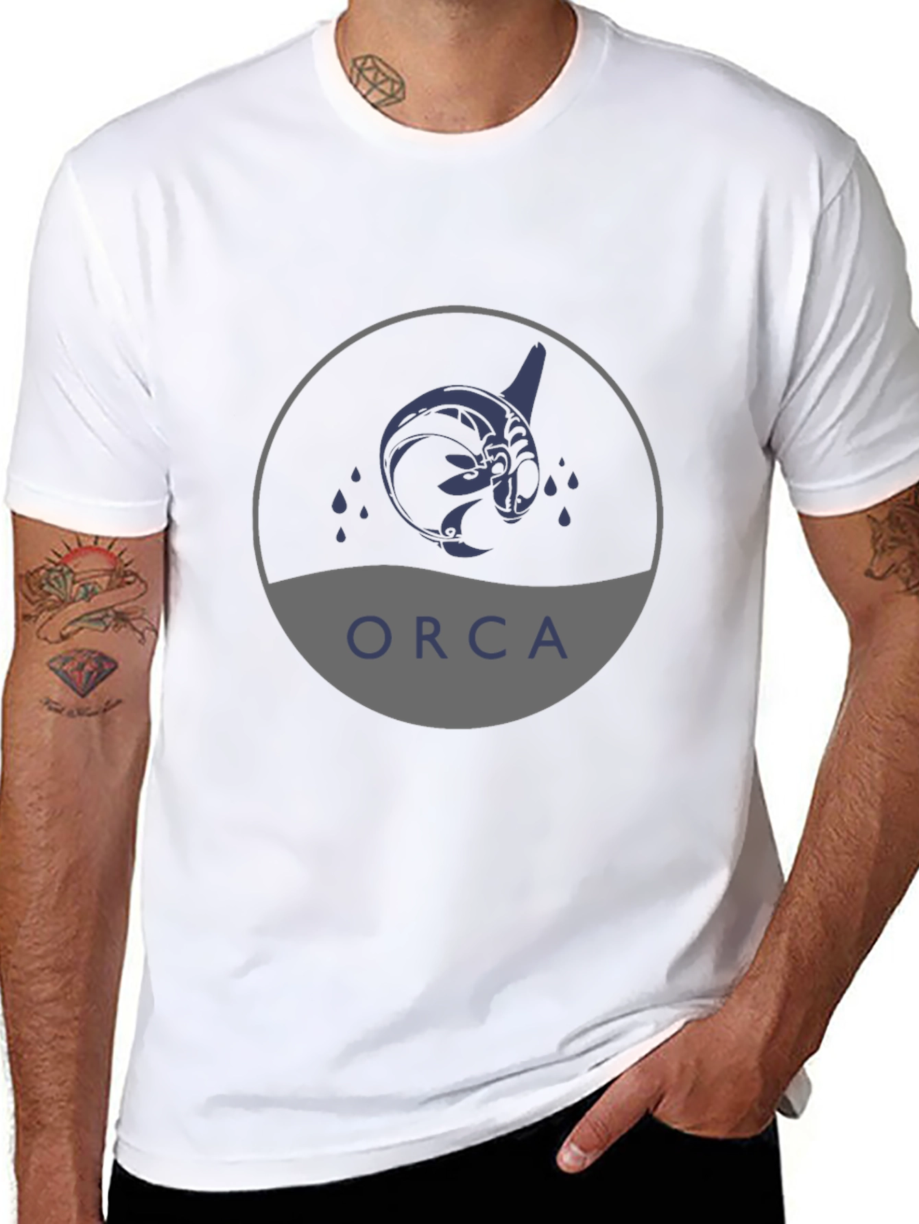 Orca Graphic Print Black T-Shirt
